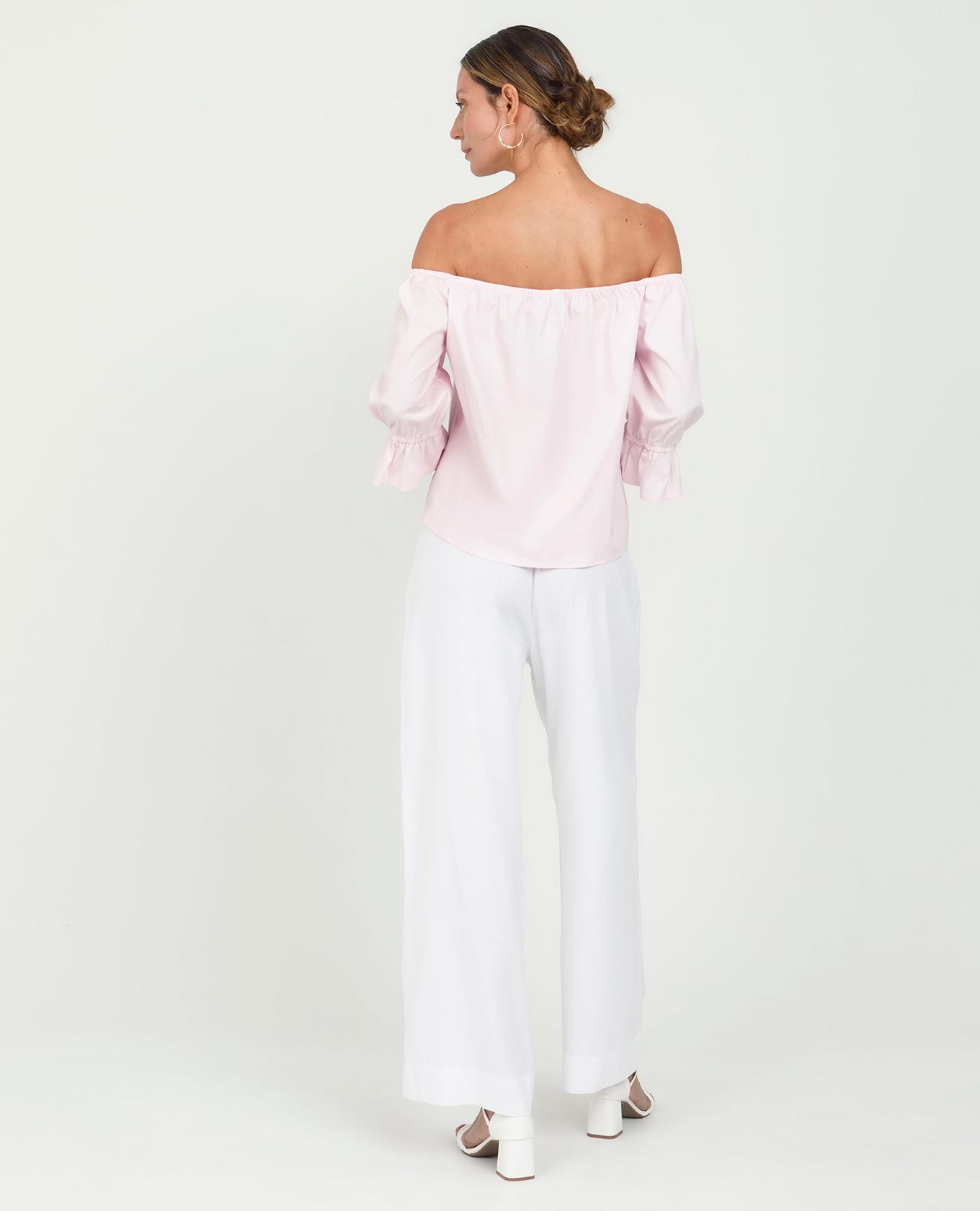 BLUSA ESCOTE BANDEJA PARA MUJER MANGA 3/4 CON TIRA PARA ANUDAR Adrissa | Ropa para mujer Blusas