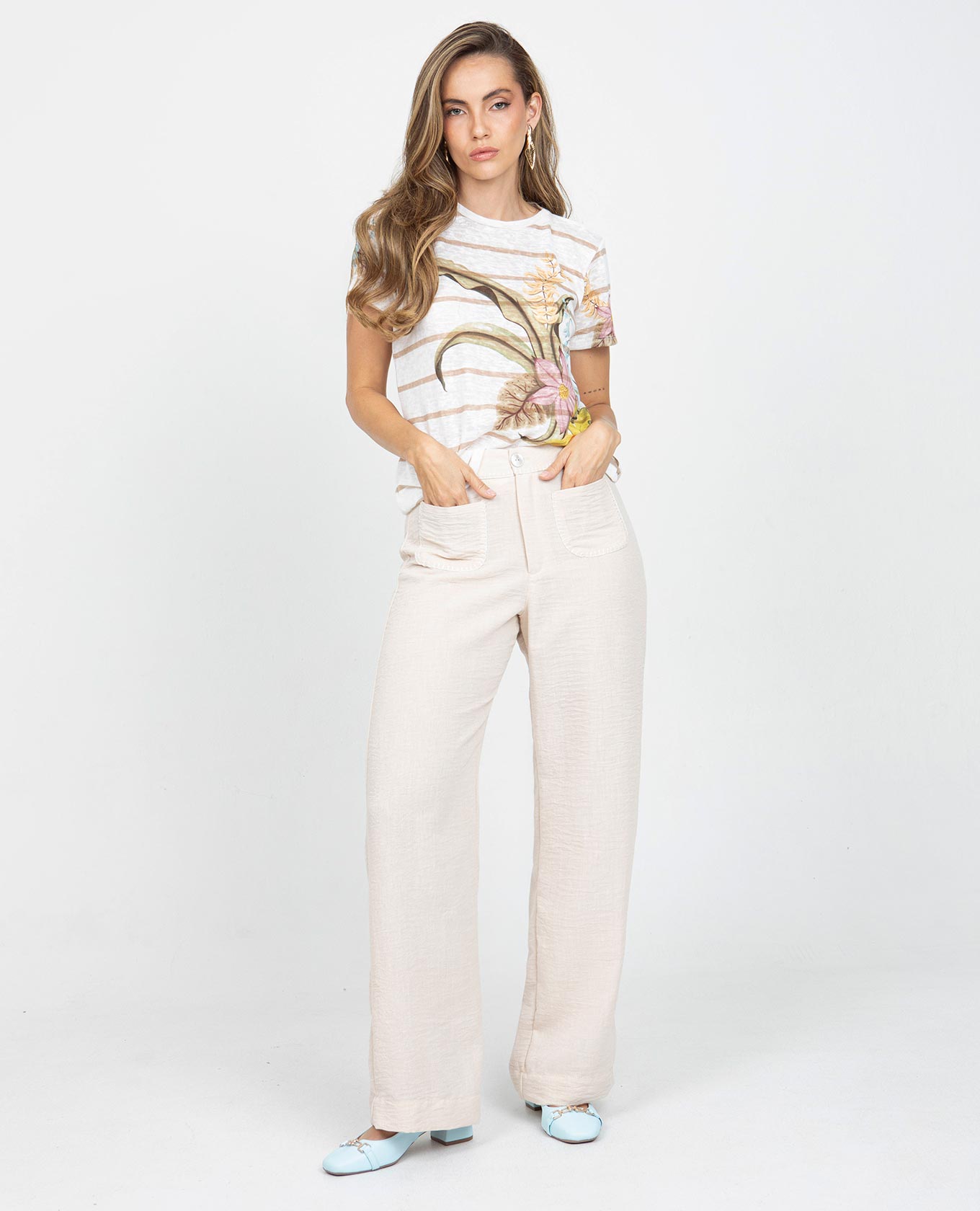 CAMISETA ESTAMPADO EXCLUSIVO PARA MUJER TELA RAYAS CON EFECTO Adrissa | Ropa para mujer Blusas