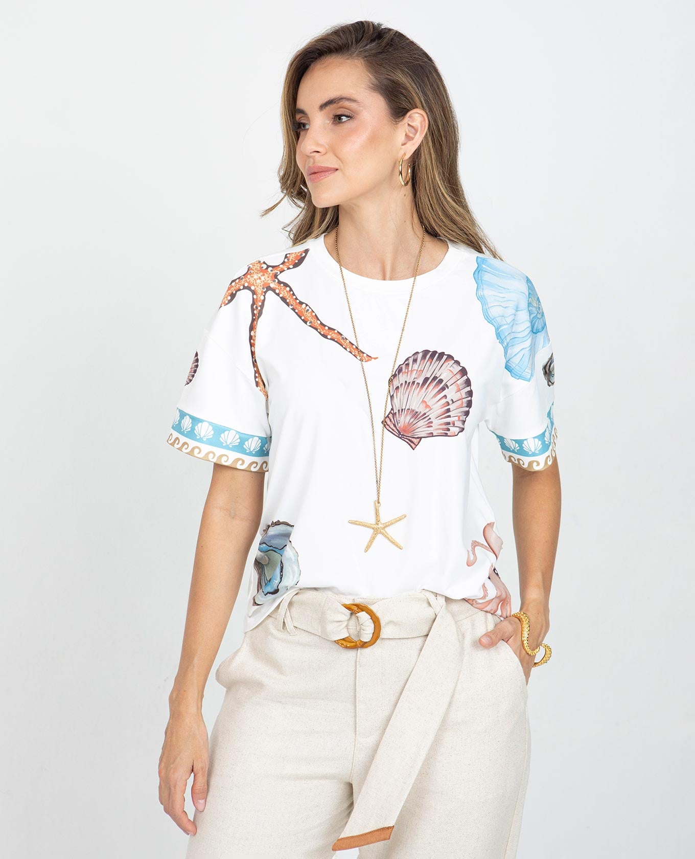 CAMISETA ESTAMPADO EXCLUSIVO PARA MUJER EN TELA CON TACTO SUAVE Adrissa | Ropa para mujer Blusas