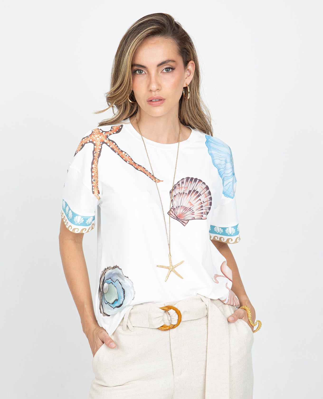 CAMISETA ESTAMPADO EXCLUSIVO PARA MUJER EN TELA CON TACTO SUAVE