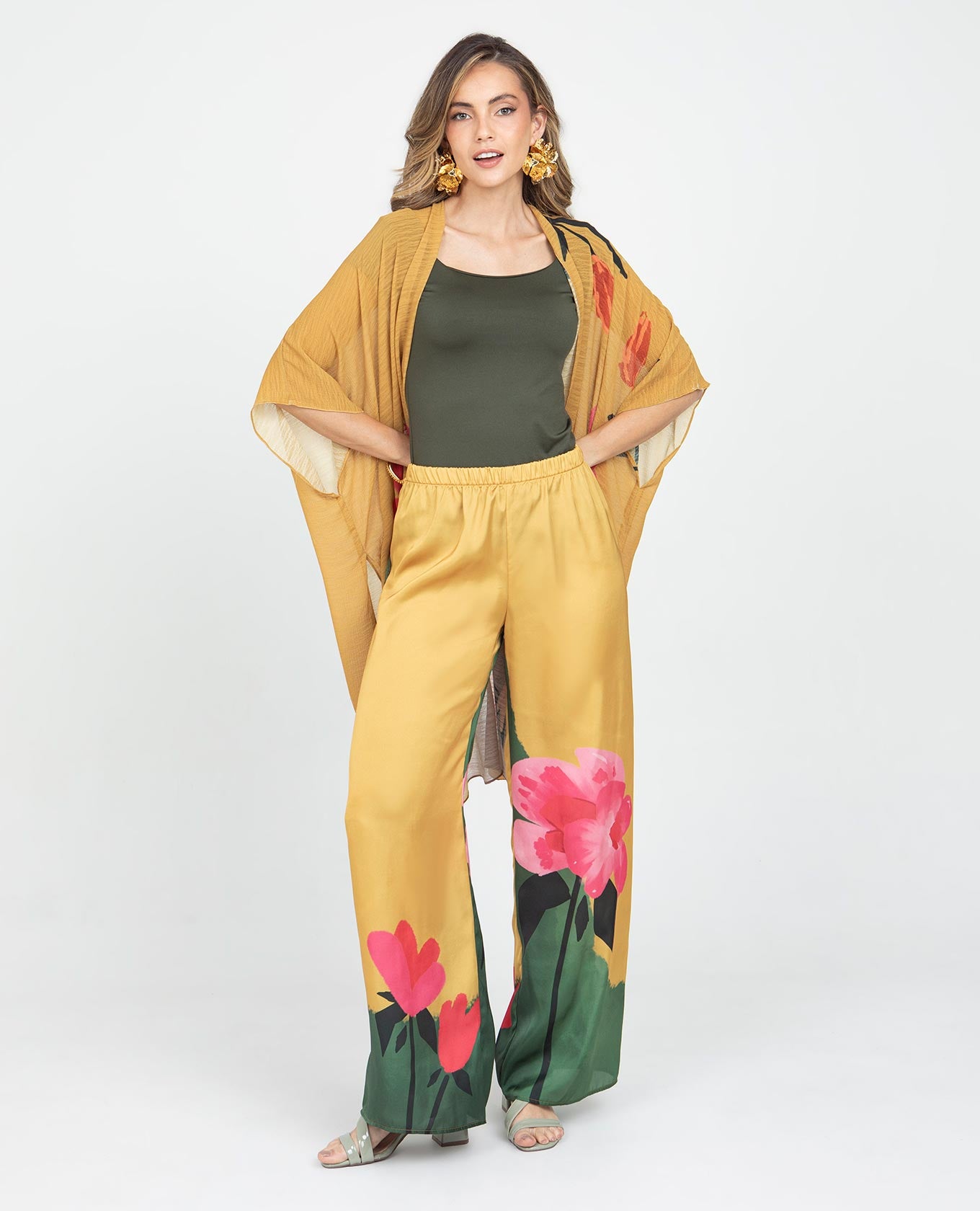 PANTALÓN RECTO PARA MUJER ESTAMPADO EXCLUSIVO CINTURA CON ELÁSTICO Adrissa | Ropa para mujer Pantalones