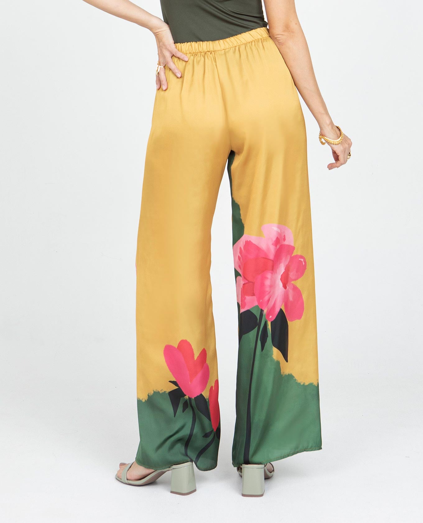 PANTALÓN RECTO PARA MUJER ESTAMPADO EXCLUSIVO CINTURA CON ELÁSTICO Adrissa | Ropa para mujer Pantalones