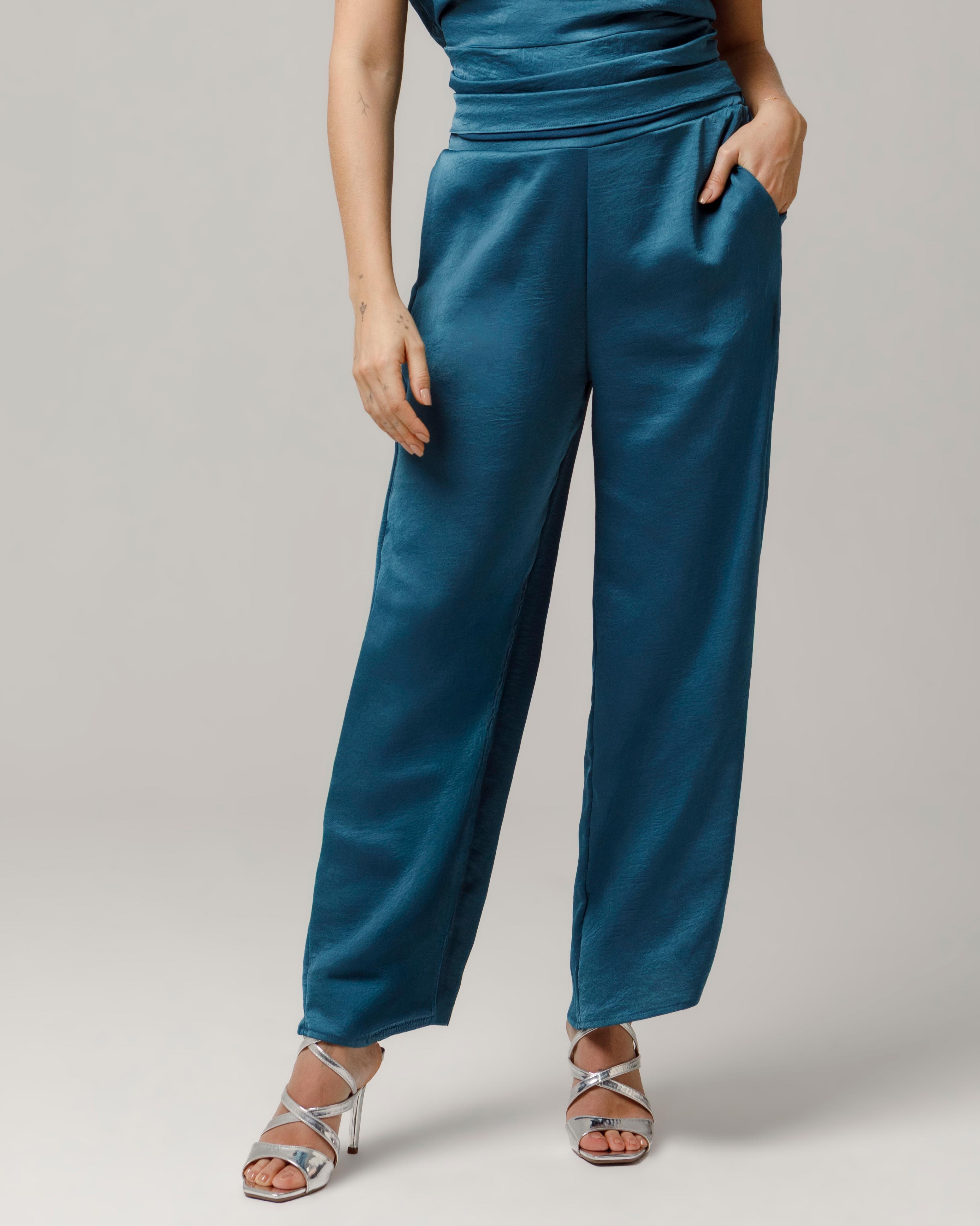 PANTALÓN RECTO PARA MUJER CINTURA CON ELASTICO EN TRASERO AL TOBILLO Adrissa | Ropa para mujer