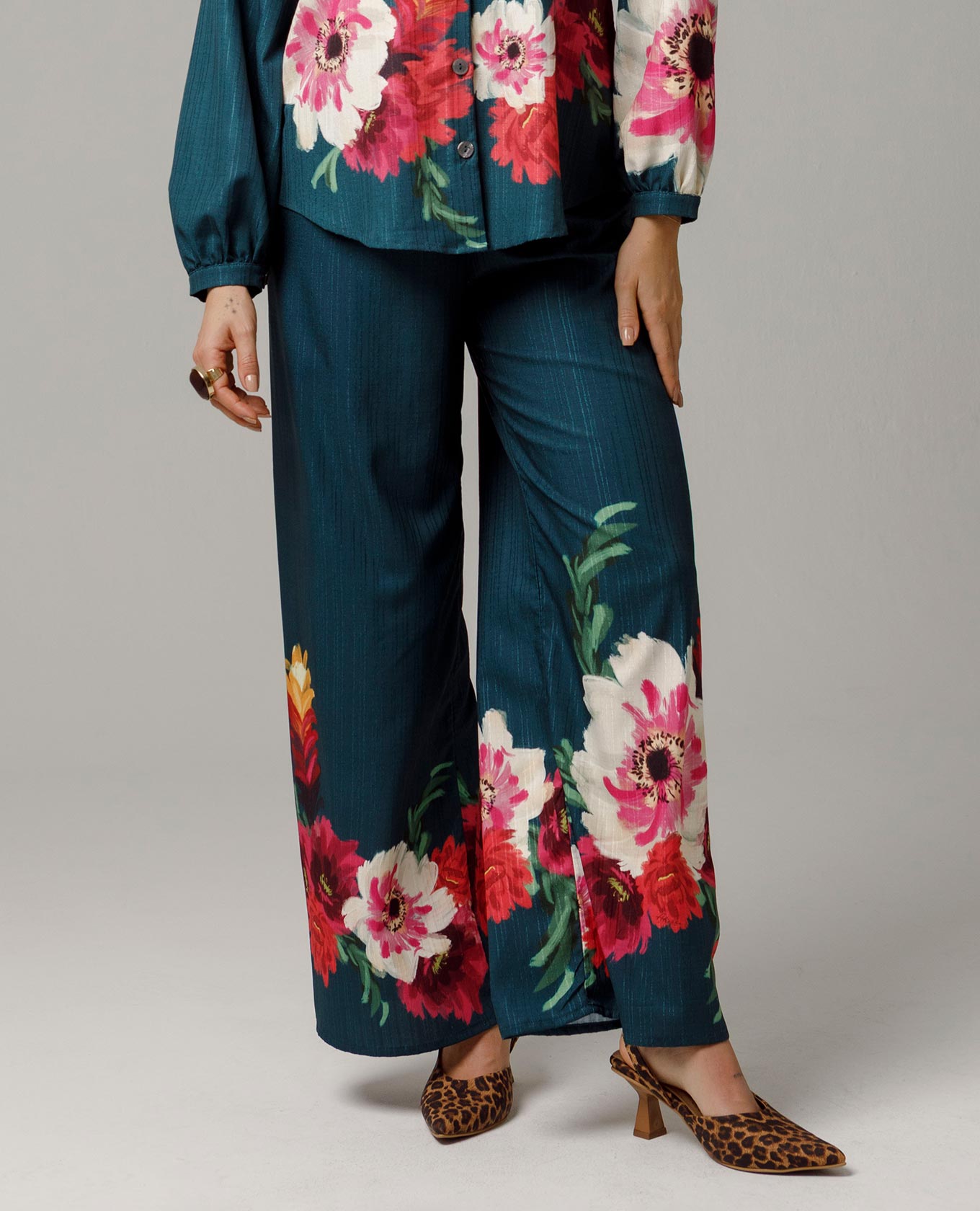 PANTALÓN WIDE LEG PARA MUJER ESTAMPADO EXCLUSIVO CINTURA CON ELÁSTICO