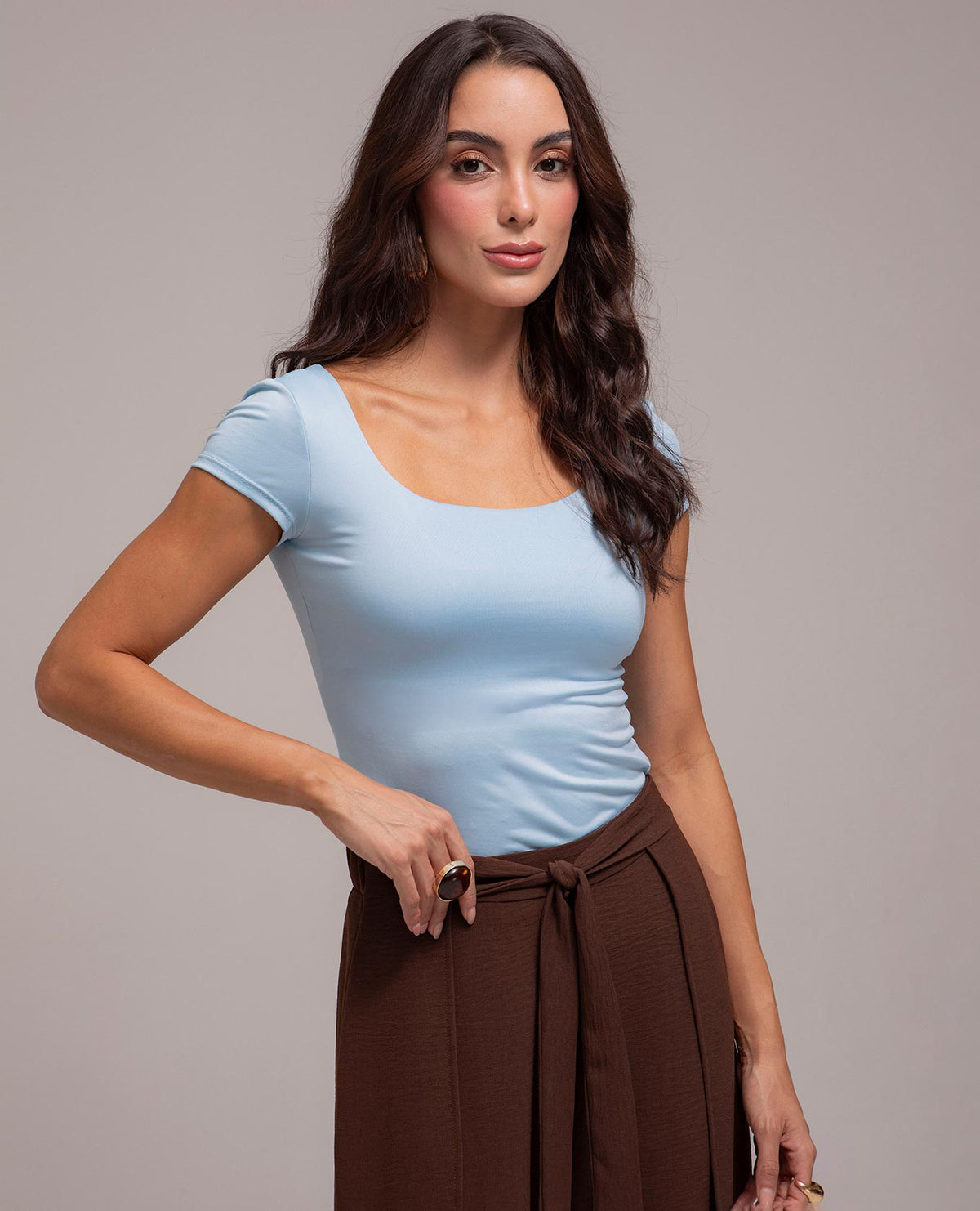 BLUSA ADRISSA BÁSICA REBECA PARA MUJER AZUL CLARO Adrissa Blusas