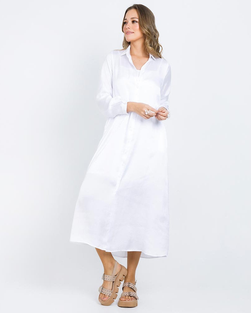 VESTIDO BLANCO PARA MUJER CAMISERO Adrissa