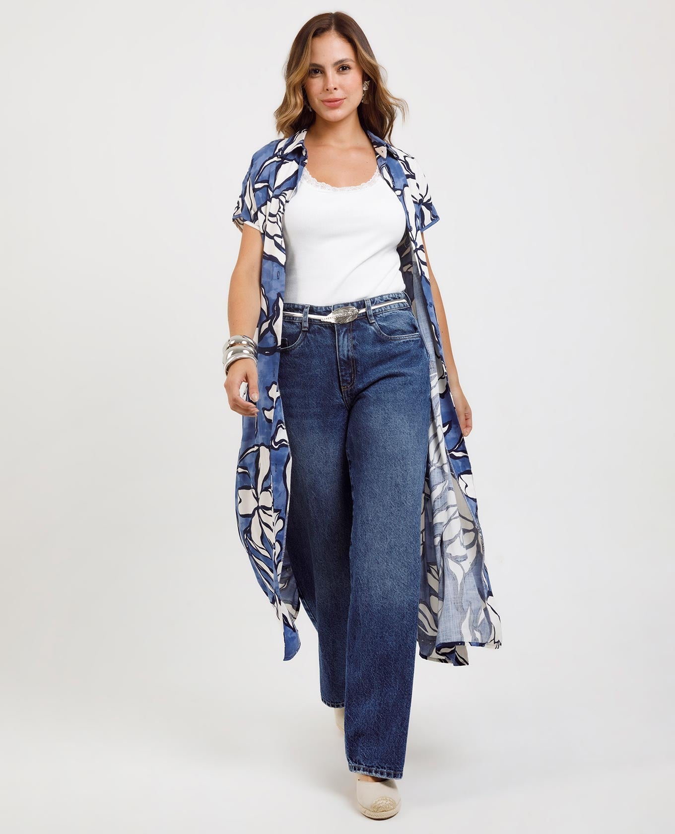 VESTIDO MIDI PARA MUJER ESTAMPADO MANGA RODADA CON CINTURÓN Adrissa | Ropa para mujer Vestidos