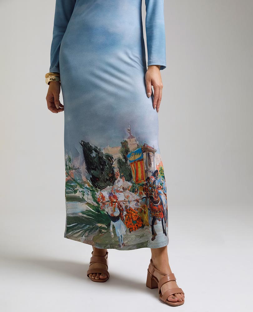 VESTIDO LARGO ESTAMPADO SOROLLA MANGA LARGA Adrissa