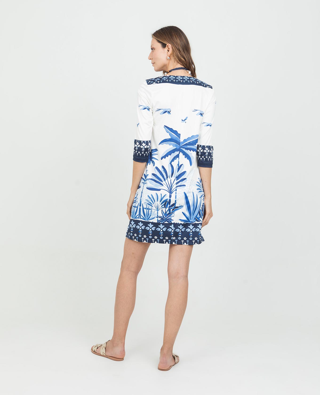 VESTIDO CORTO PARA MUJER ESTAMPADO EXCLUSIVO SILUETA TALEGO EN TEJIDO DE PUNTO Adrissa