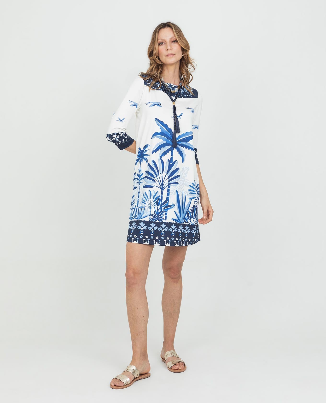 VESTIDO CORTO PARA MUJER ESTAMPADO EXCLUSIVO SILUETA TALEGO EN TEJIDO DE PUNTO Adrissa