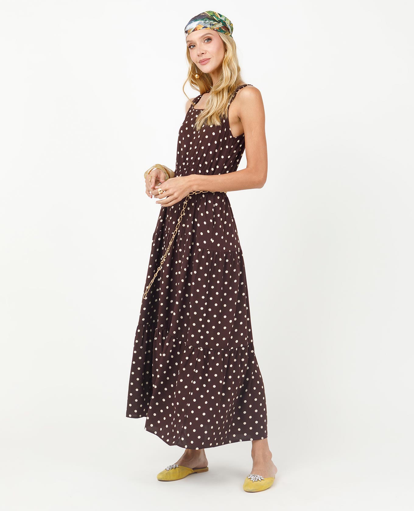 VESTIDO LUNARES PARA MUJER EN FAROLES CON CARGADERAS CON ELÁSTICO LARGO Adrissa | Ropa para mujer Vestidos