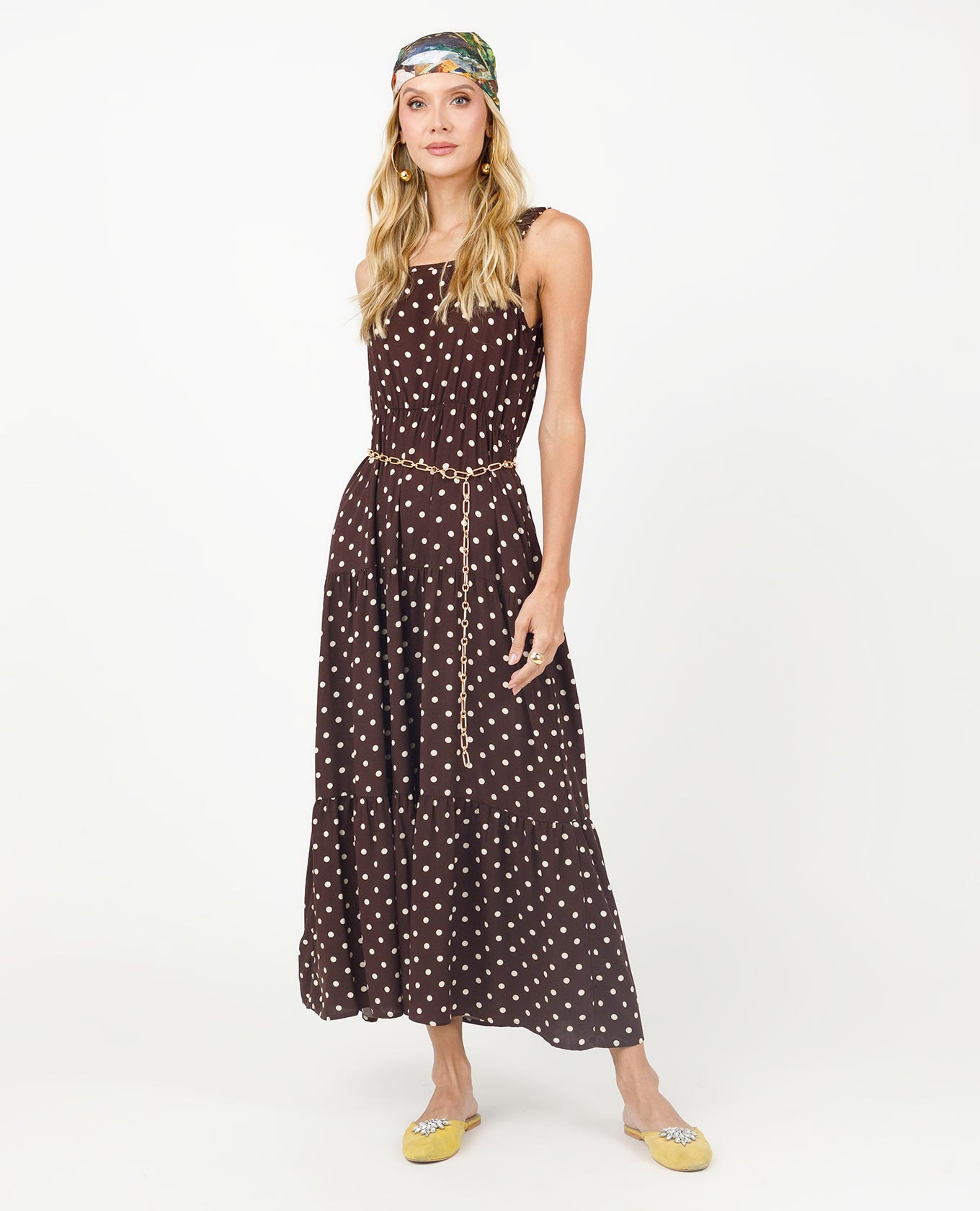 VESTIDO LUNARES PARA MUJER EN FAROLES CON CARGADERAS CON ELÁSTICO LARGO Adrissa | Ropa para mujer Vestidos