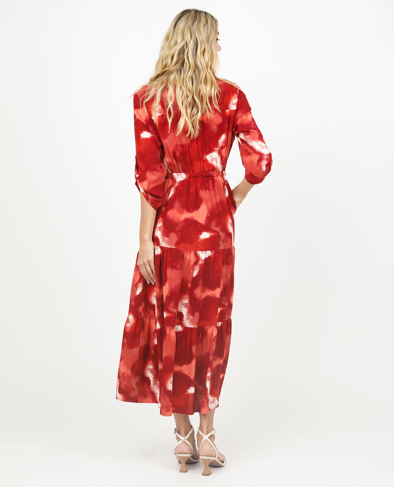 VESTIDO CAMISERO PARA MUJER ESTAMPADO CON FAROLES Y CANAL EN CINTURA Adrissa | Ropa para mujer Vestidos