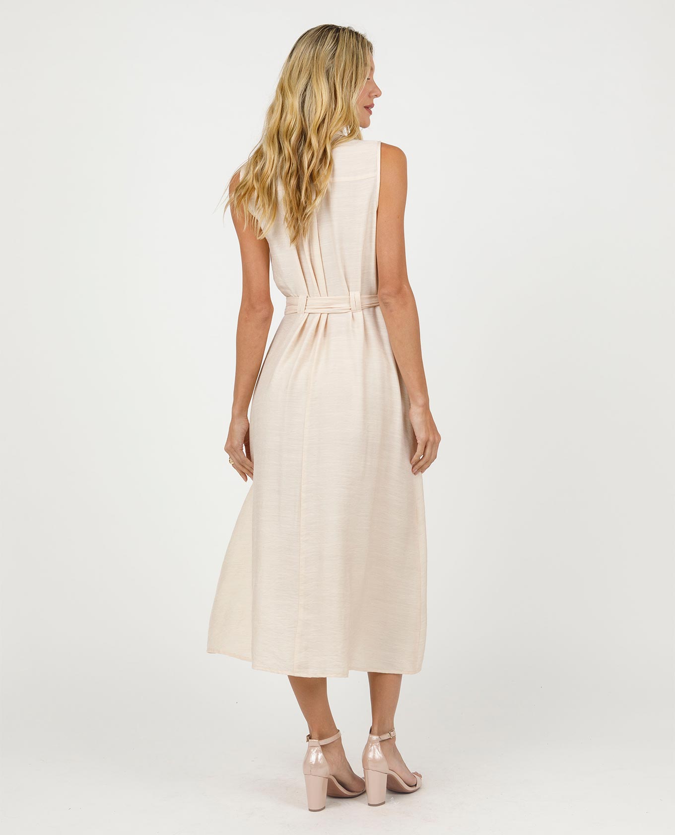 VESTIDO CAMISERO PARA MUJER LARGO MIDI MANGA SISA CON CINTURÓN Adrissa | Ropa para mujer Vestidos