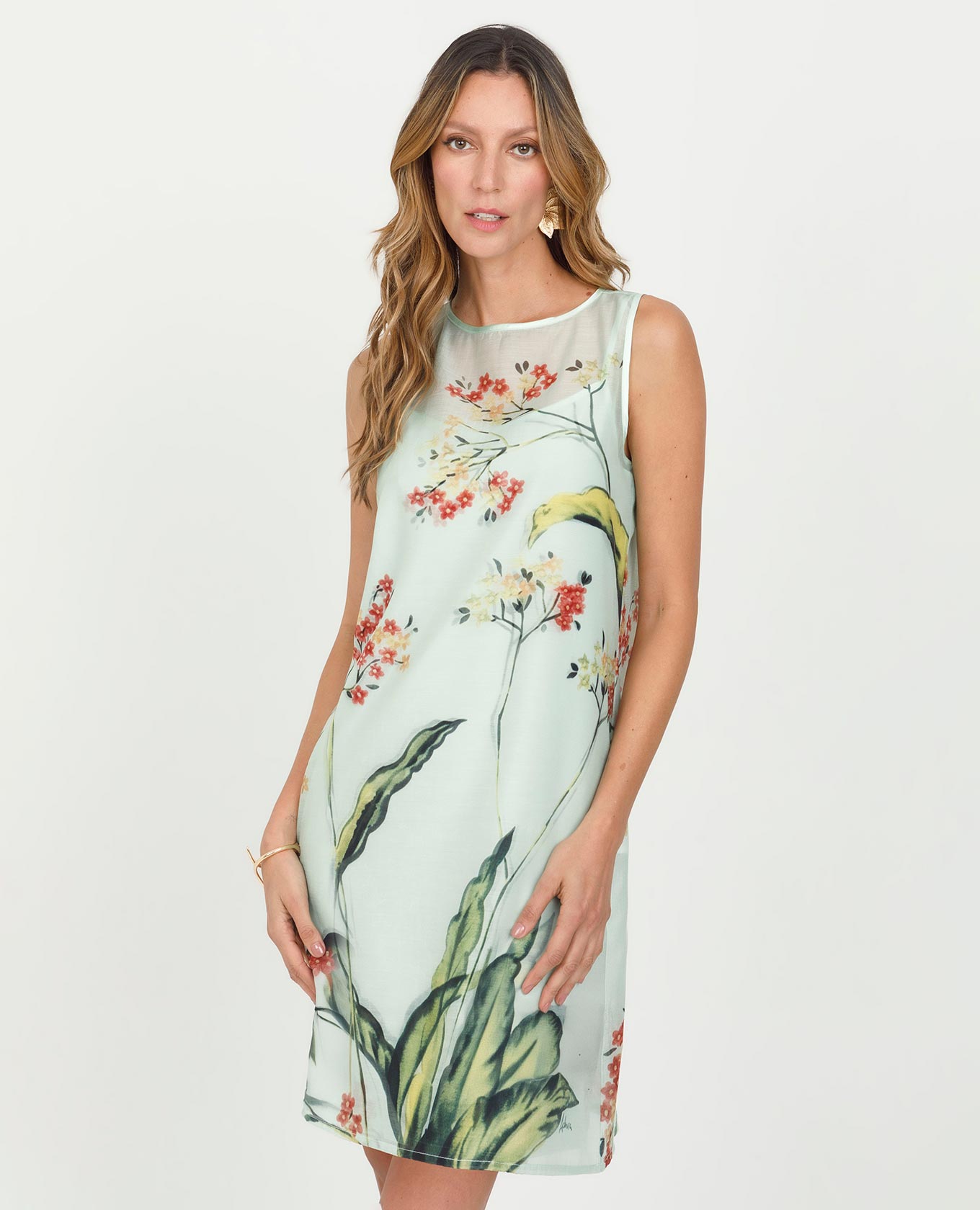 VESTIDO ESTAMPADO PARA MUJER CEREZOS EFECTO 3D SILUETA TALEGO