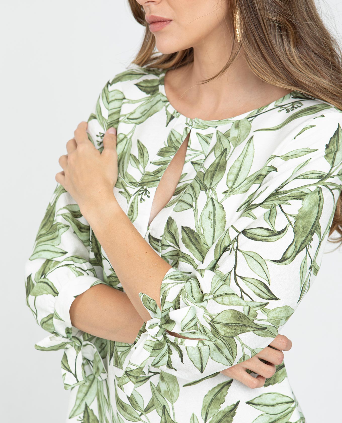 VESTIDO CORTO PARA MUJER ESTAMPADO SILUETA TALEGO MANGA 3/4 CON ANUDADO Adrissa | Ropa para mujer Vestidos