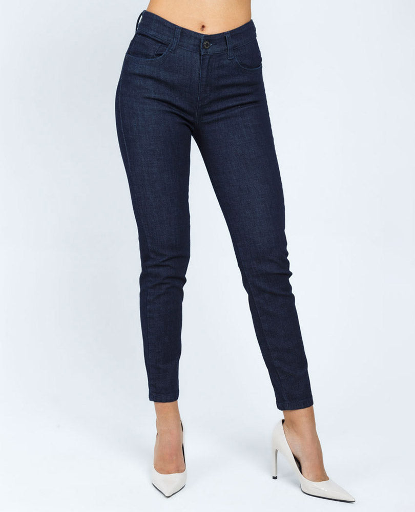 JEAN SKINNY PARA MUJER TONO AZUL INDIGO OSCURO PRETINA DELGADA CINCO BOLSILLOS Adrissa