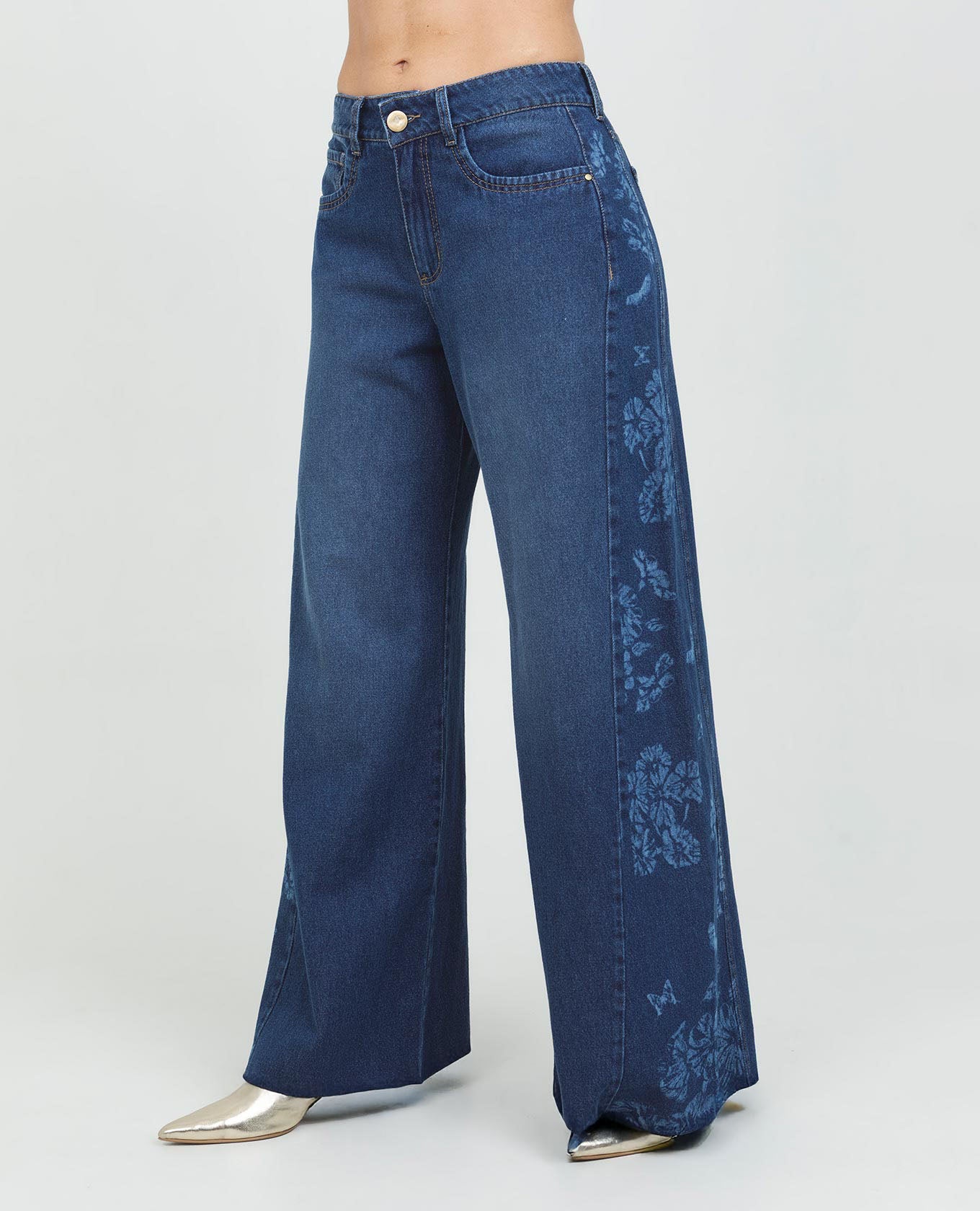 JEAN ULTRA WIDE LEG PARA MUJER CORTES CON LÁSER EN COSTADOS CINCO BOLSILLOS Adrissa