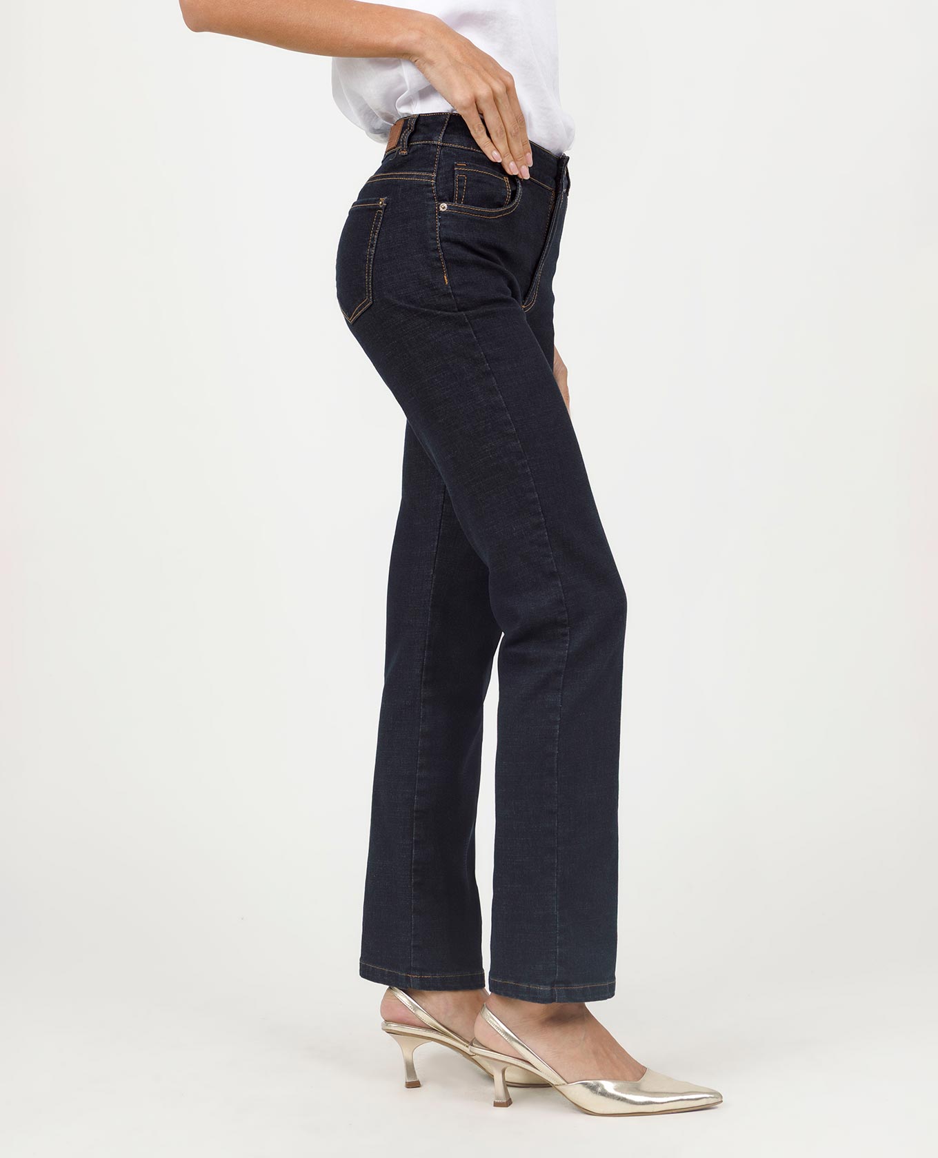 JEAN REGULAR PARA MUJER TONO OSCURO PRETINA DELGADA CINCO BOLSILLOS Adrissa