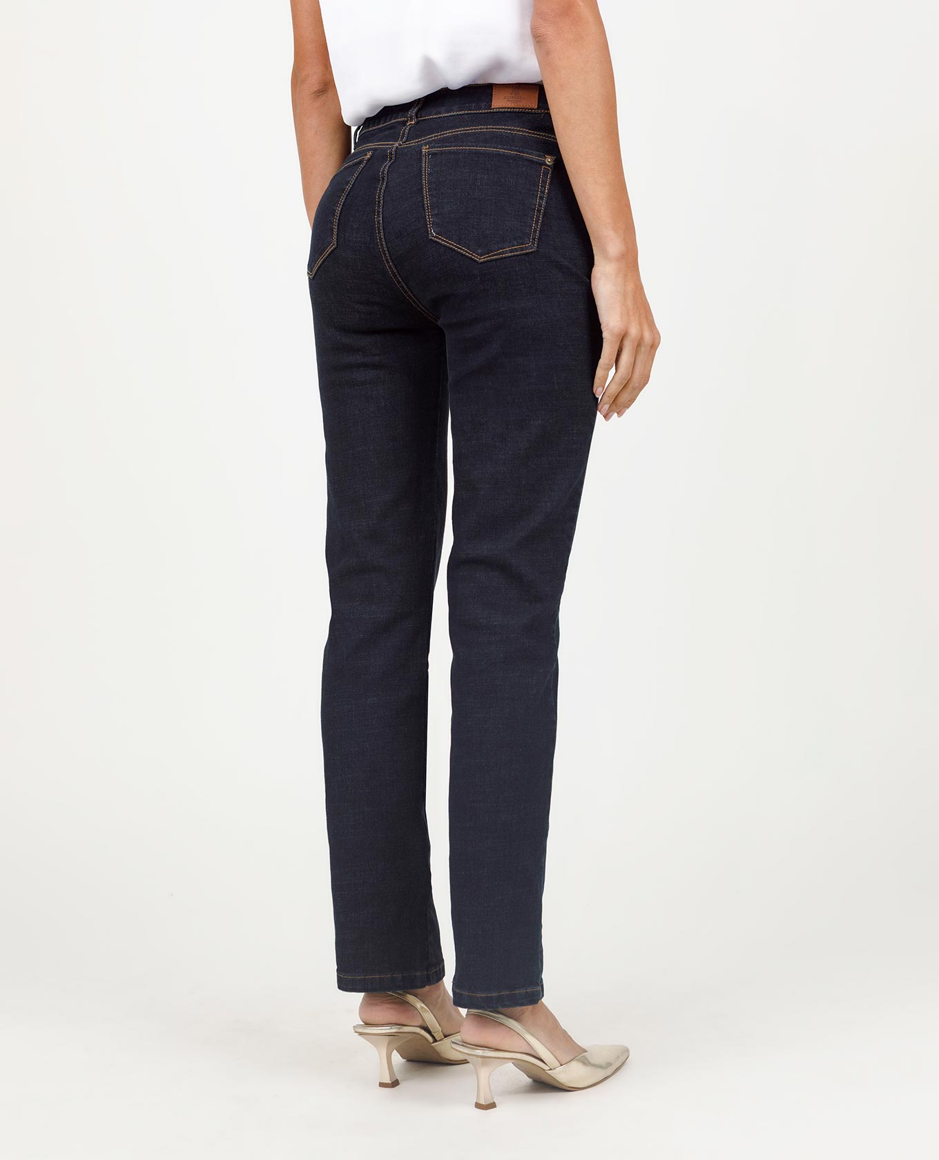 JEAN REGULAR PARA MUJER TONO OSCURO PRETINA DELGADA CINCO BOLSILLOS Adrissa