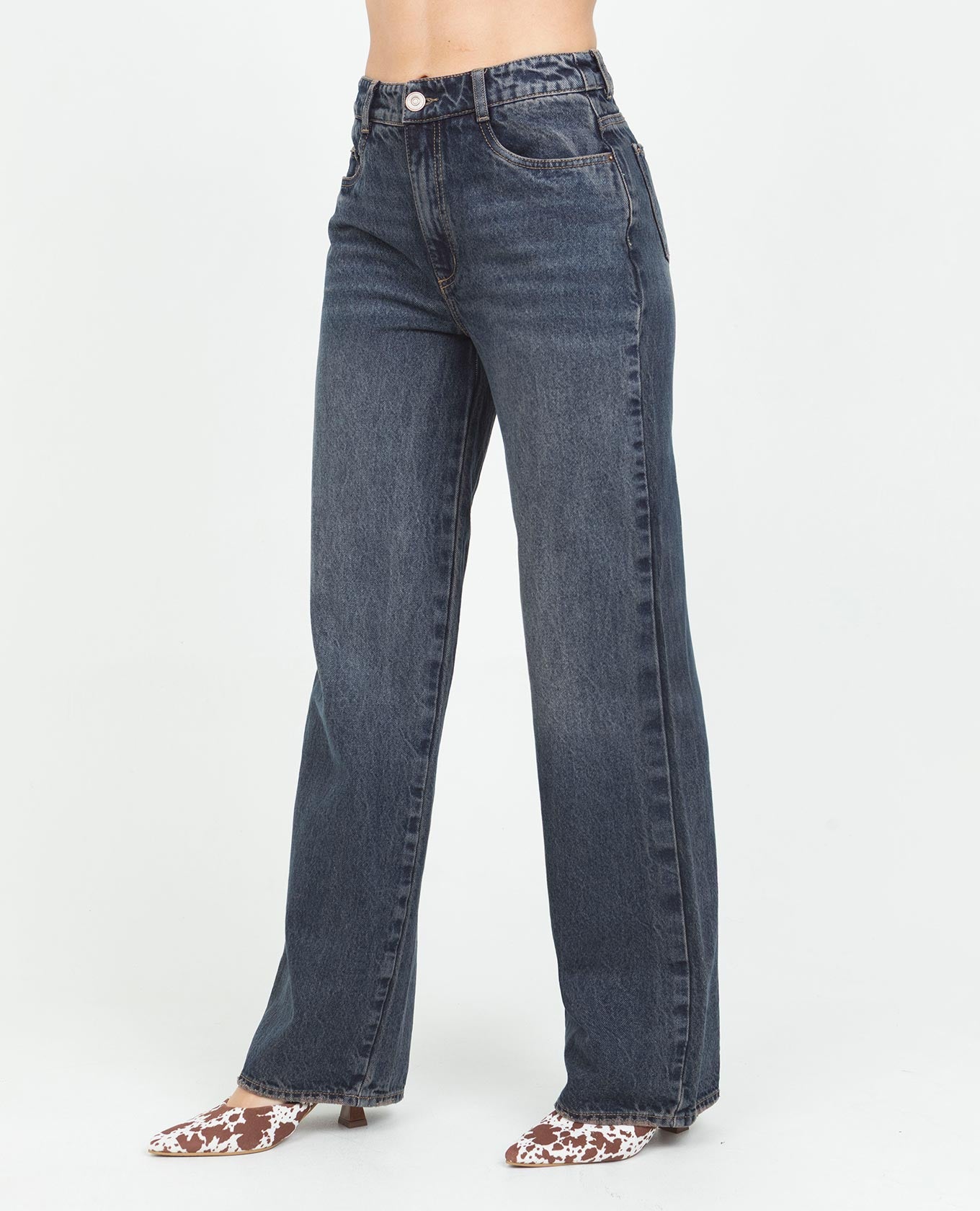 JEAN WIDE LEG PARA MUJER CON DIRTY PRETINA DELGADA CON CINCO BOLSILLOS Adrissa