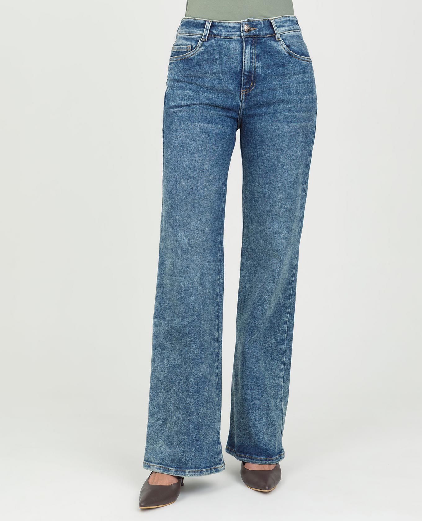 JEAN WIDE LEG PARA MUJER CON PROCESO CINCO BOLSILLOS Adrissa | Ropa para mujer Jeans