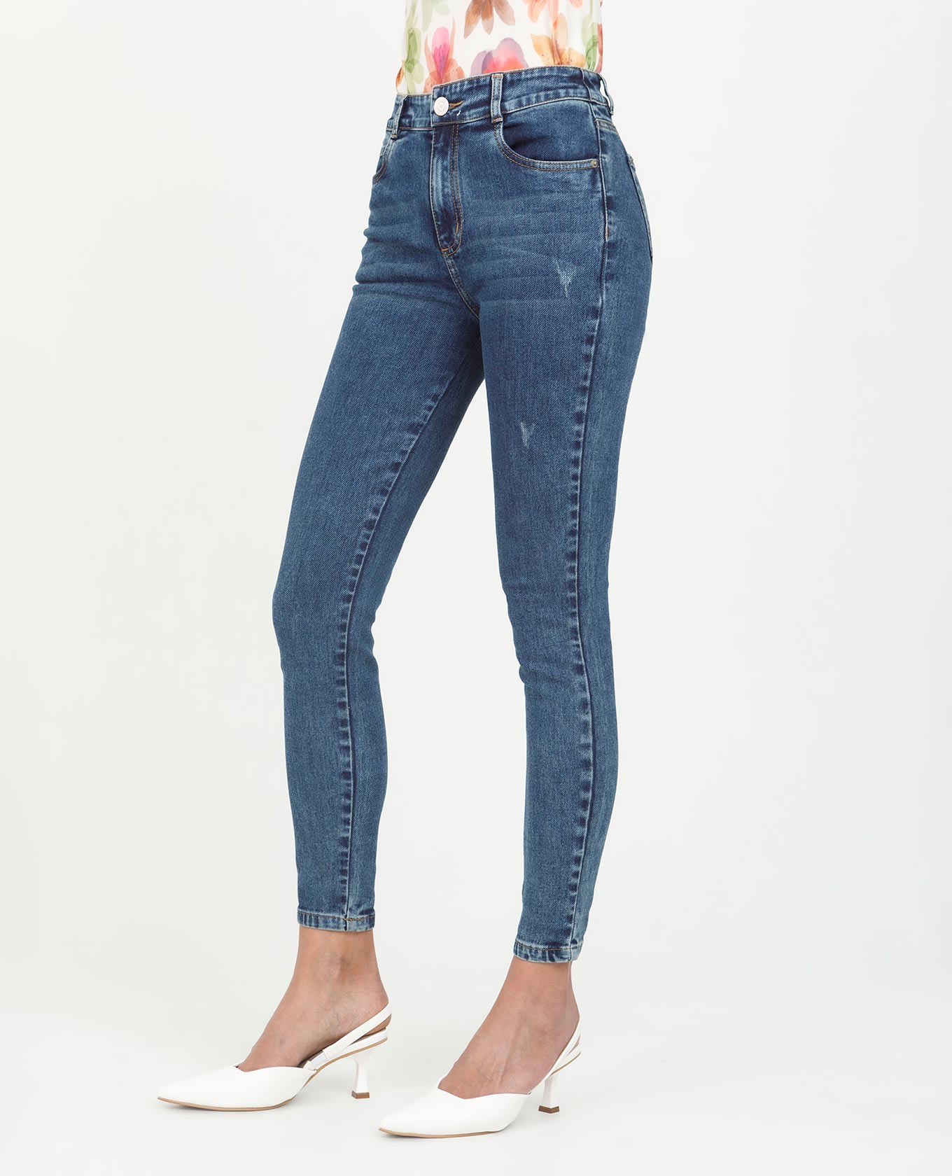 JEAN SKINNY PARA MUJER TONO OSCURO CON PROCESO CINCO BOLSILLOS Adrissa | Ropa para mujer Jeans