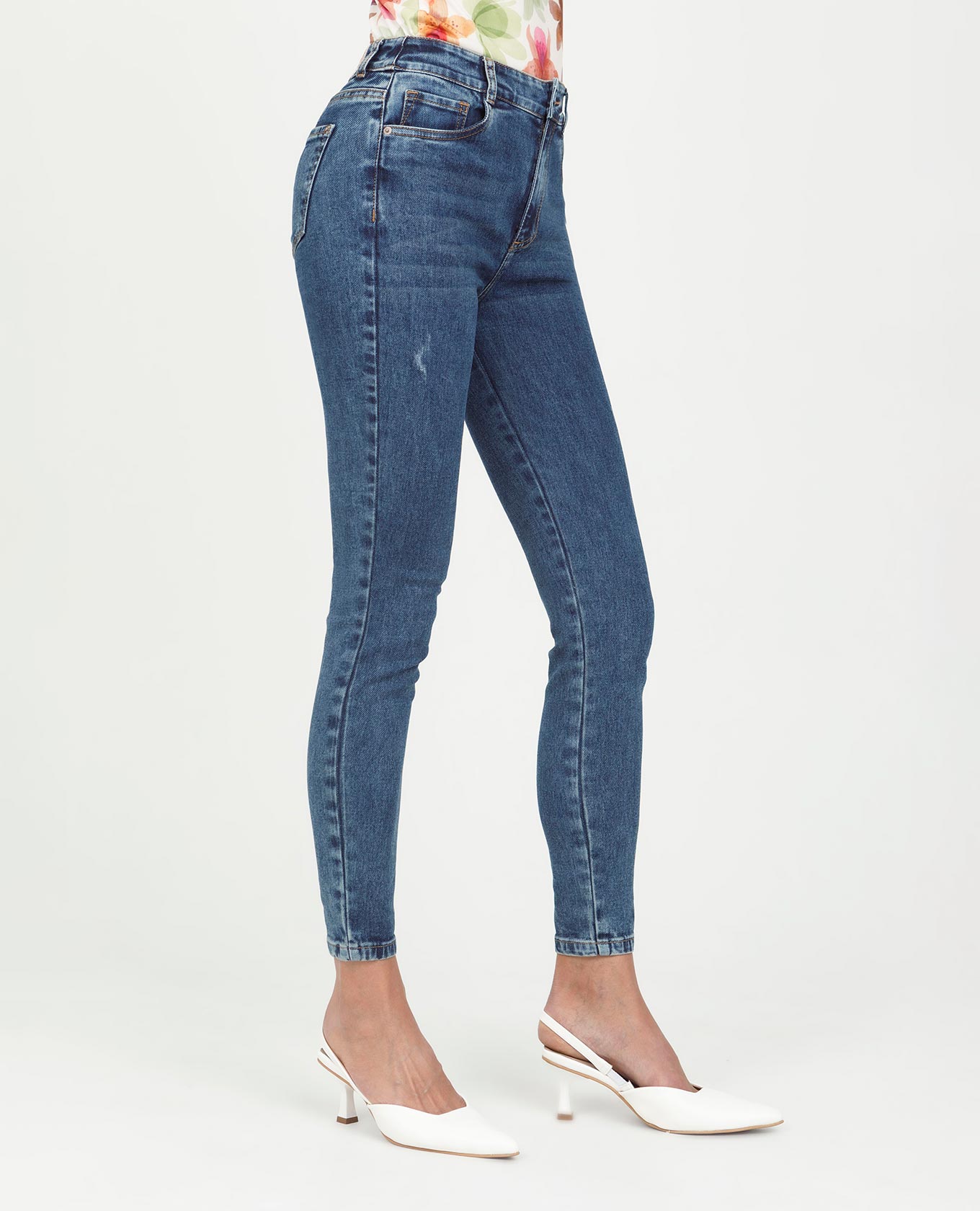 JEAN SKINNY PARA MUJER TONO OSCURO CON PROCESO CINCO BOLSILLOS Adrissa | Ropa para mujer Jeans