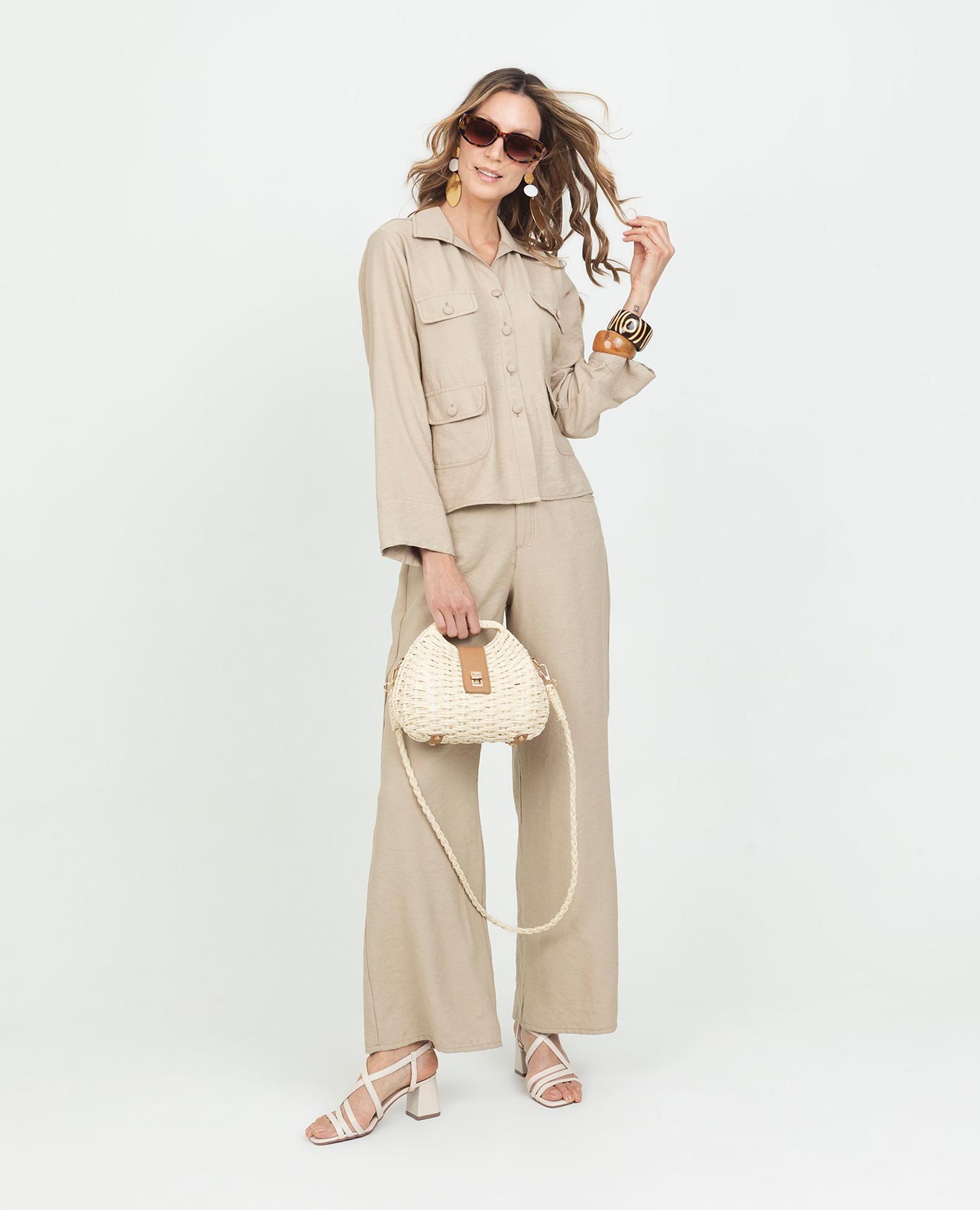 PANTALÓN WIDE LEG PARA MUJER CINTURA CON ELÁSTICO Y BOTÓN FORRADO Adrissa | Ropa para mujer Pantalones