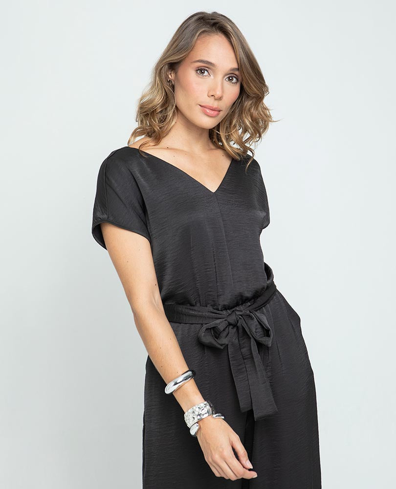 ENTERIZO NEGRO PARA MUJER ESCOTE V Adrissa