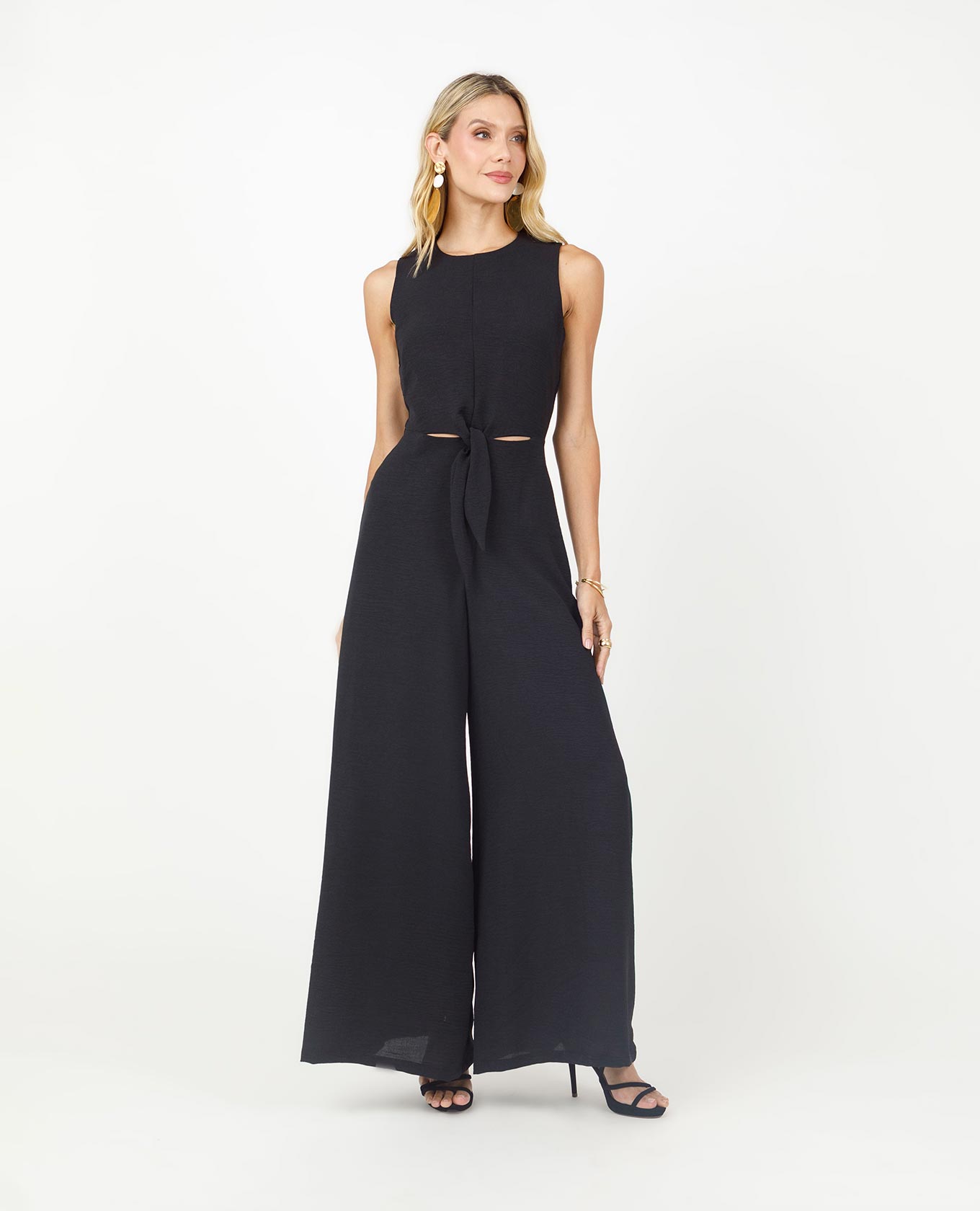 ENTERIZO NEGRO PARA MUJER LARGO MANGA SISA CON ENTORCHADO Adrissa | Ropa para mujer Enterizos