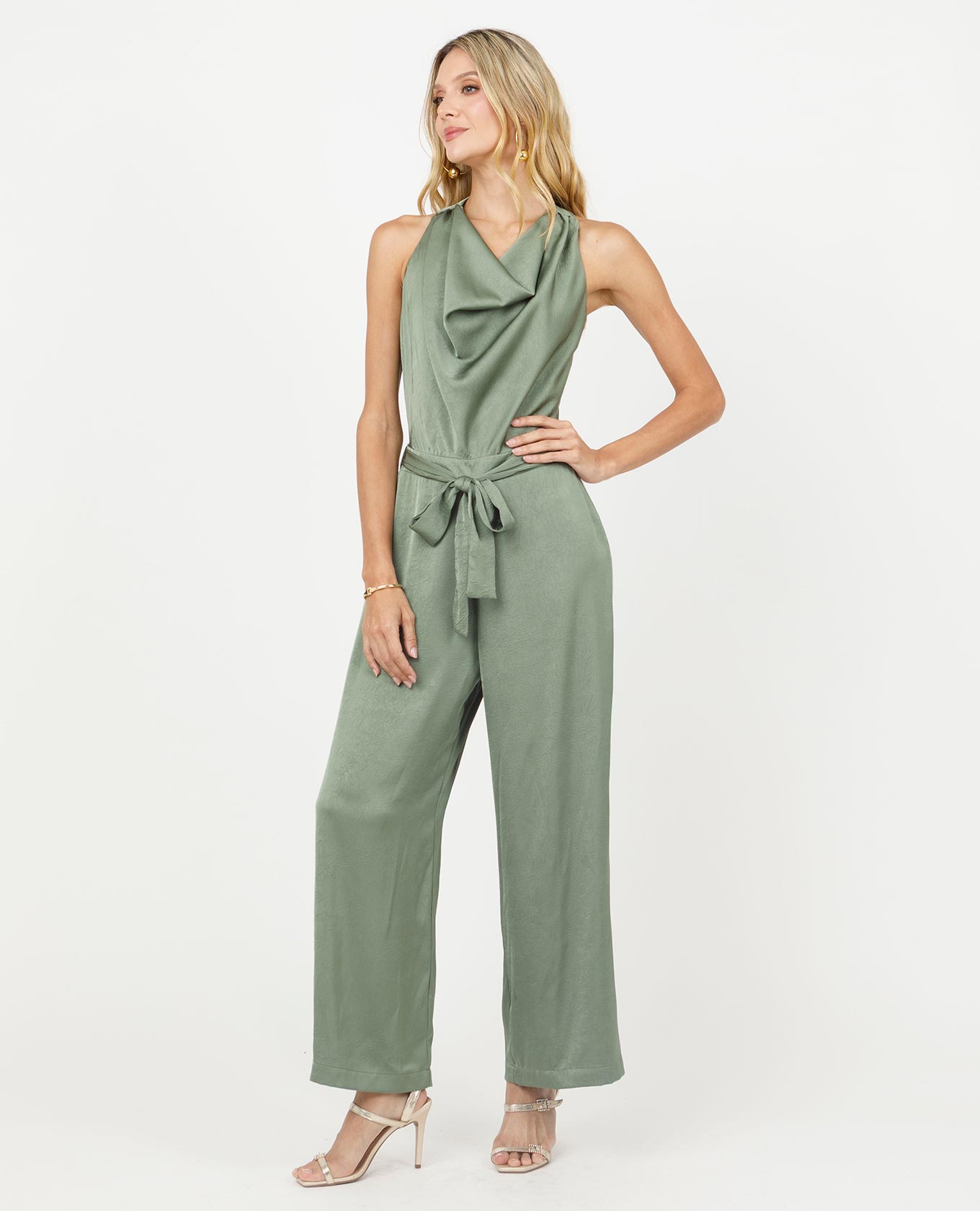 ENTERIZO CELEBRACION PARA MUJER ESCOTE DRAPEADO TELA SATINADA EFECTO CRAQUELADO Adrissa | Ropa para mujer