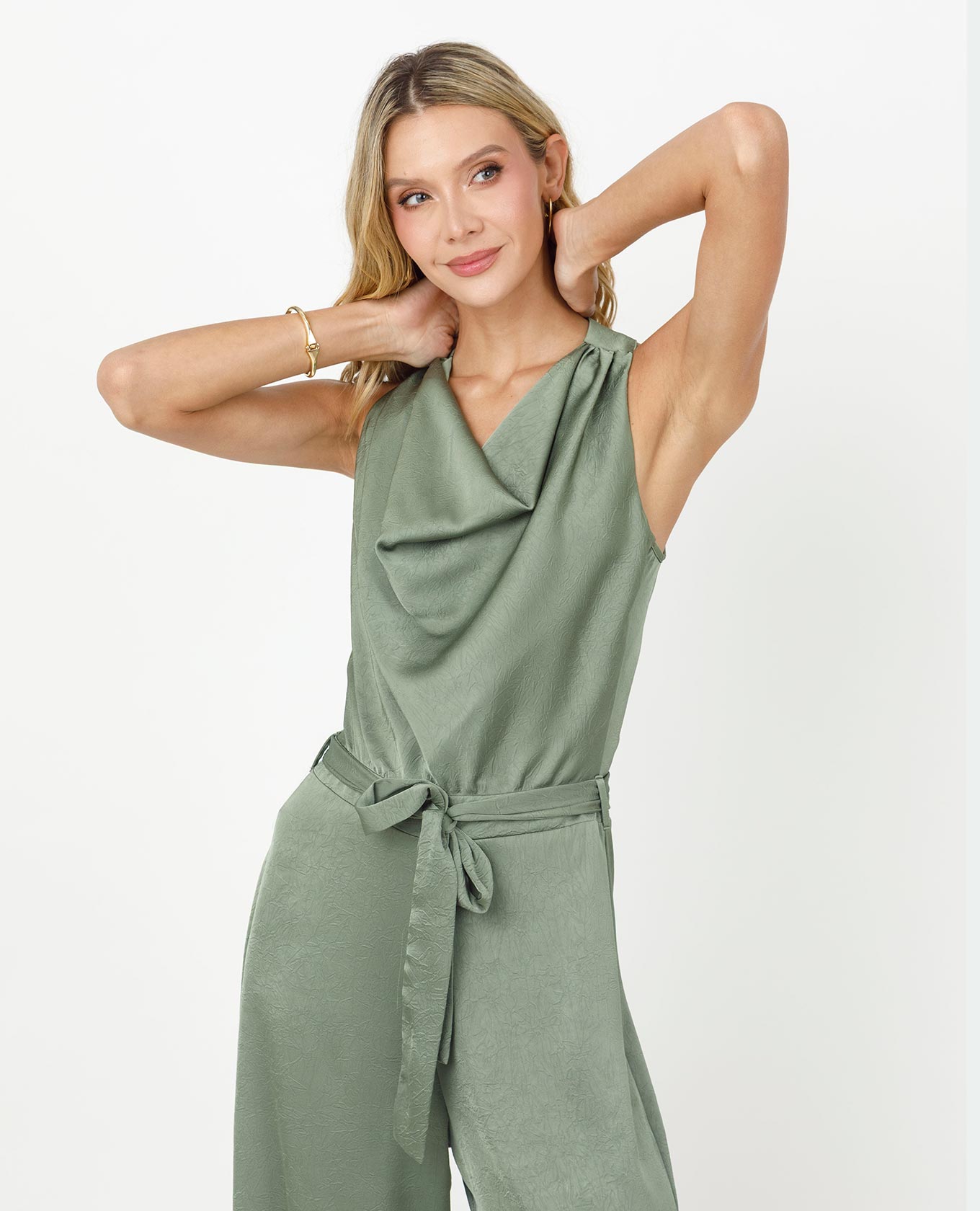 ENTERIZO CELEBRACION PARA MUJER ESCOTE DRAPEADO TELA SATINADA EFECTO CRAQUELADO Adrissa | Ropa para mujer