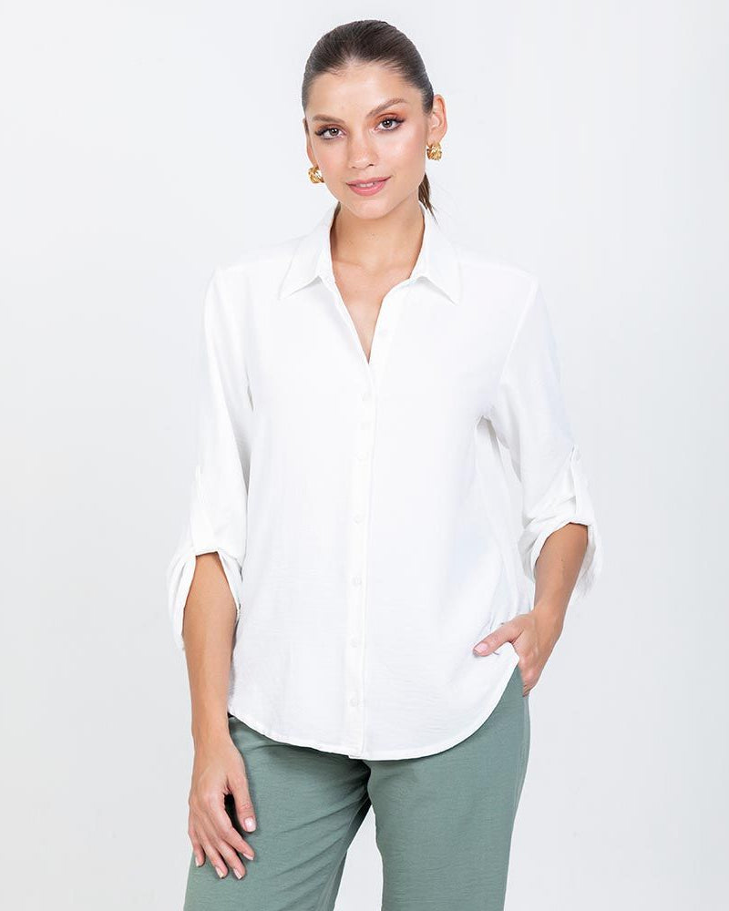CAMISA PARA MUJER CON CHARRETERA UNIFORMES 12 IVORY Adrissa