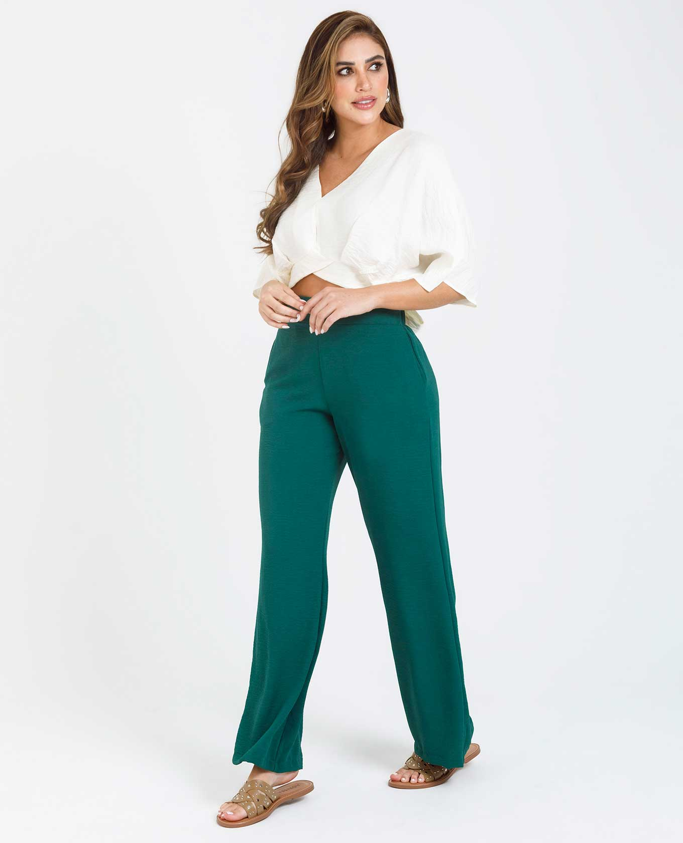 PANTALÓN BÁSICO ALMA CON ELÁSTICO EN CINTURA Adrissa