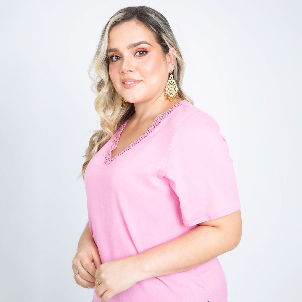 BLUSA TALLAS GRANDES MANGA CORTA Adrissa