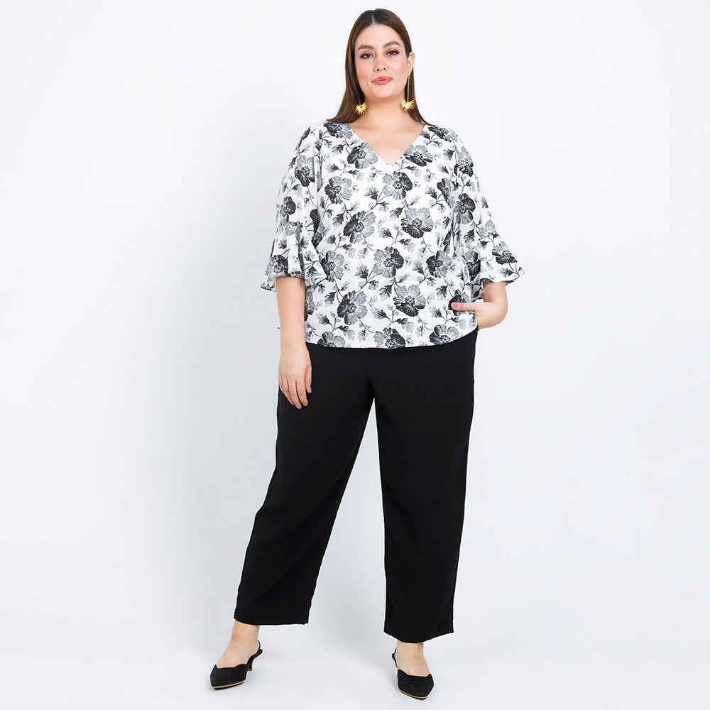 BLUSA TALLAS GRANDES ESTAMPADA MANGA 3/4 Adrissa