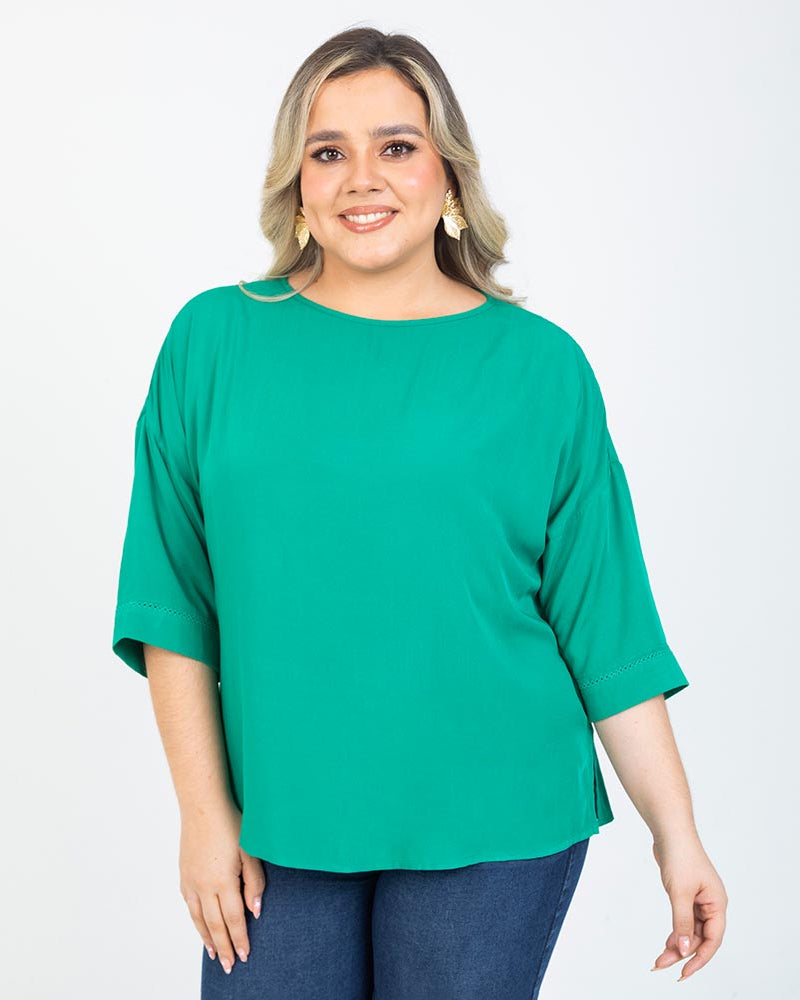 BLUSA MANGA 3/4 TALLAS GRANDES Adrissa