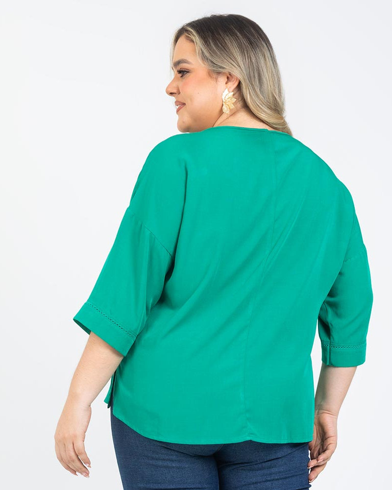 BLUSA MANGA 3/4 TALLAS GRANDES Adrissa