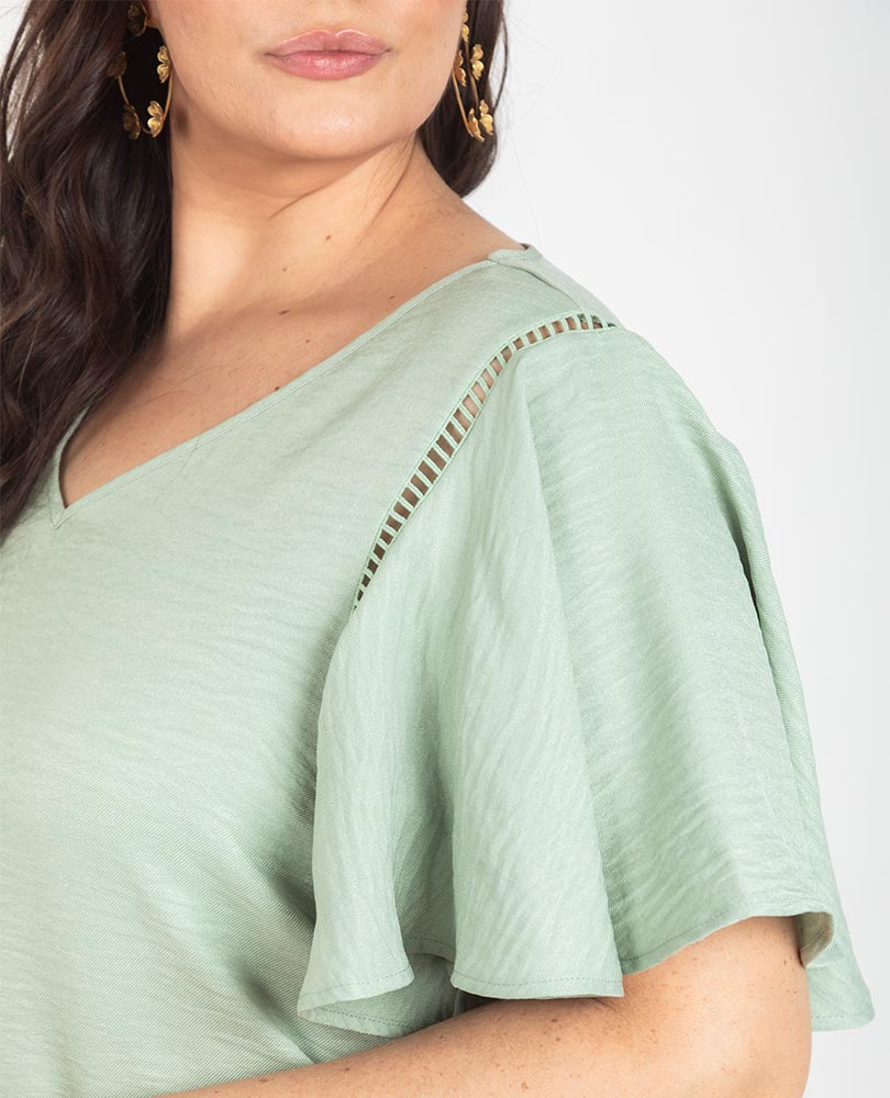 BLUSA ESCOTE V TALLAS GRANDES MANGA Adrissa