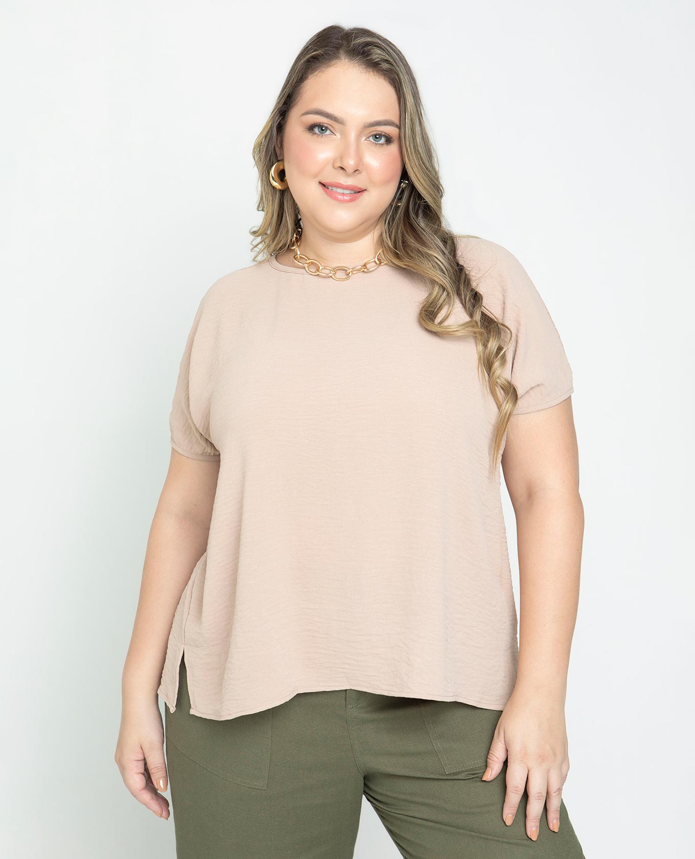 BLUSA MANGA RODADA TALLAS GRANDES CON PUNTADA ARTESANAL Y CRUCE EN ESPALDA Adrissa | Ropa para mujer Blusas