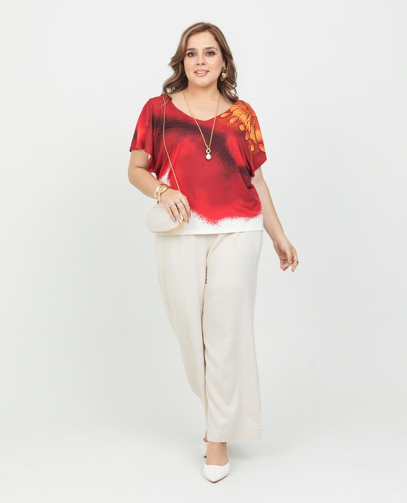 BLUSA ESCOTE V TALLAS GRANDES ESTAMPADO EXCLUSIVO CON TOP INCLUIDO Adrissa