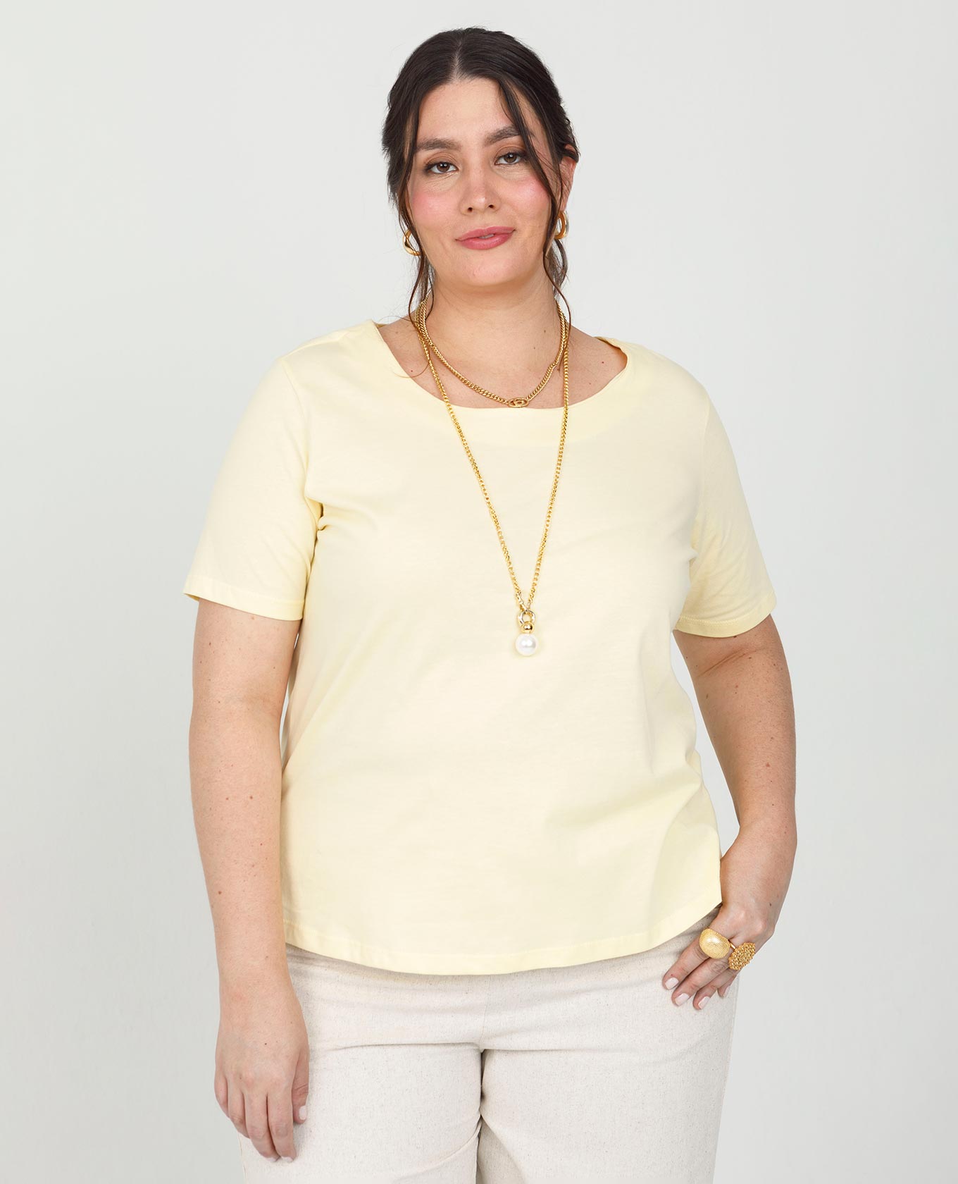 CAMISETA MANGA CORTA TALLAS GRANDES ESCOTE V EN ESPALDA CON TIRAS CRUZADAS Adrissa | Ropa para mujer Blusas