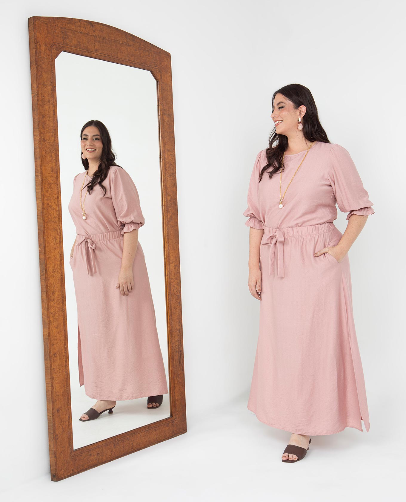 FALDA LARGA TALLAS GRANDES CON ABERTURAS Y ELASTICO EN CINTURA Adrissa | Ropa para mujer Faldas