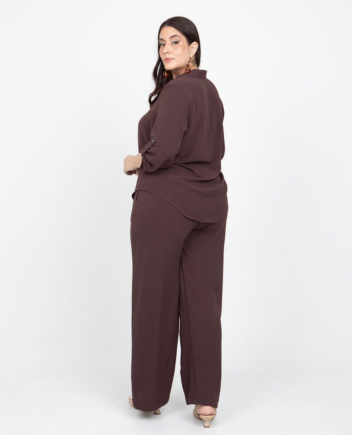 CAMISA MANGA 3/4 TALLAS GRANDES CON CHARRETERA Adrissa | Ropa para mujer Camisas