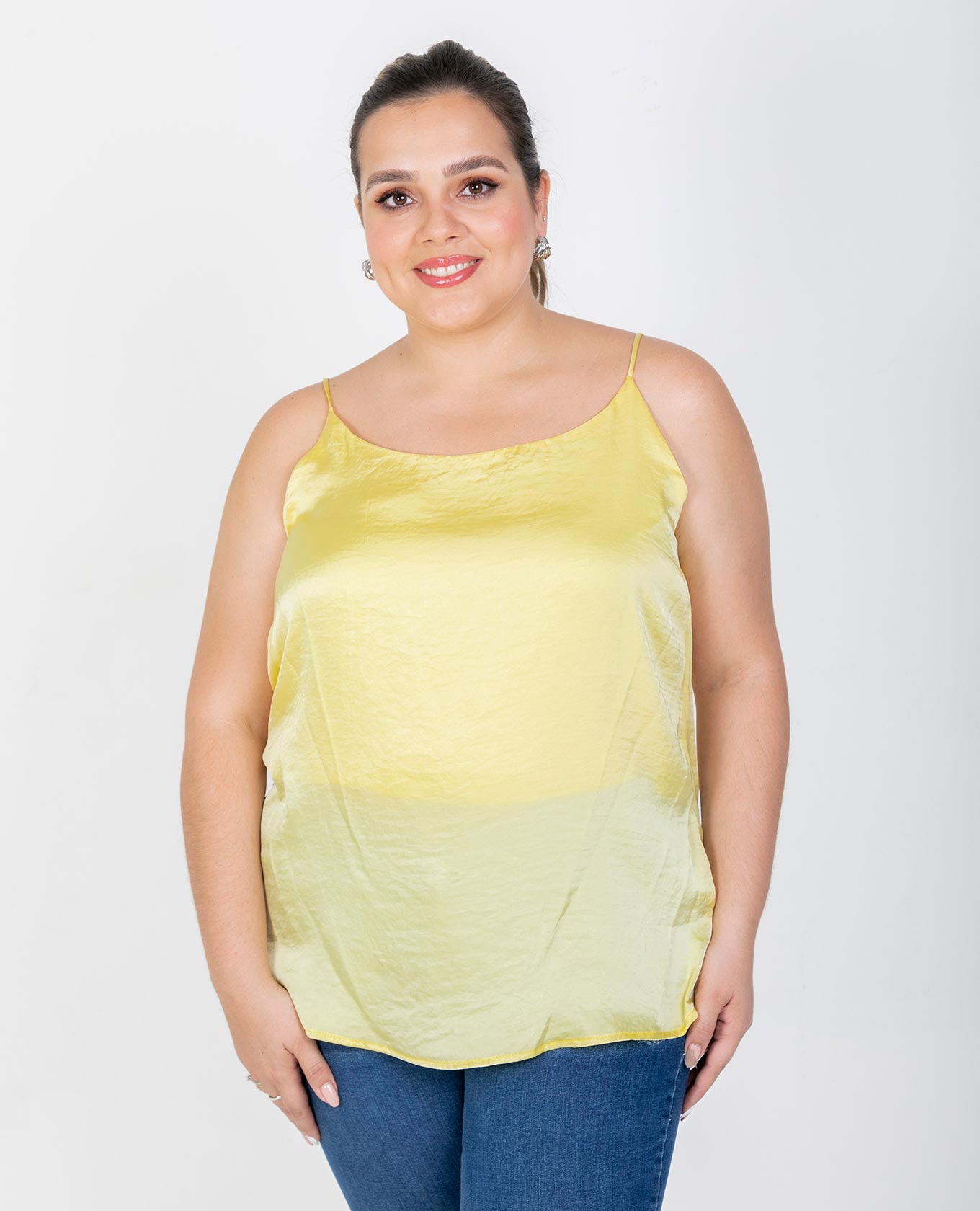 BLUSA BÁSICA TALLAS GRANDES OLIVIA AMARILLO Adrissa