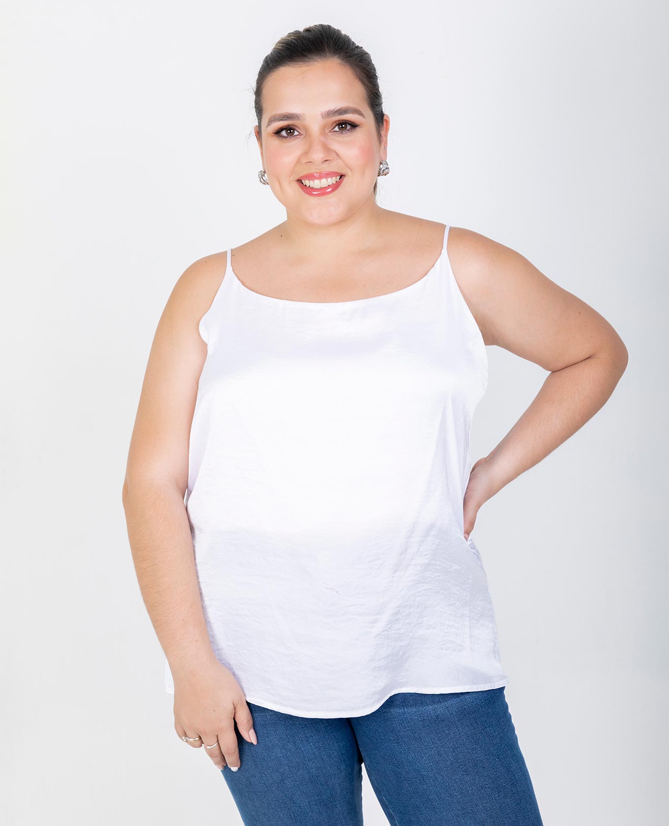 BLUSA BÁSICA TALLAS GRANDES OLIVIA 18 BLANCO Adrissa