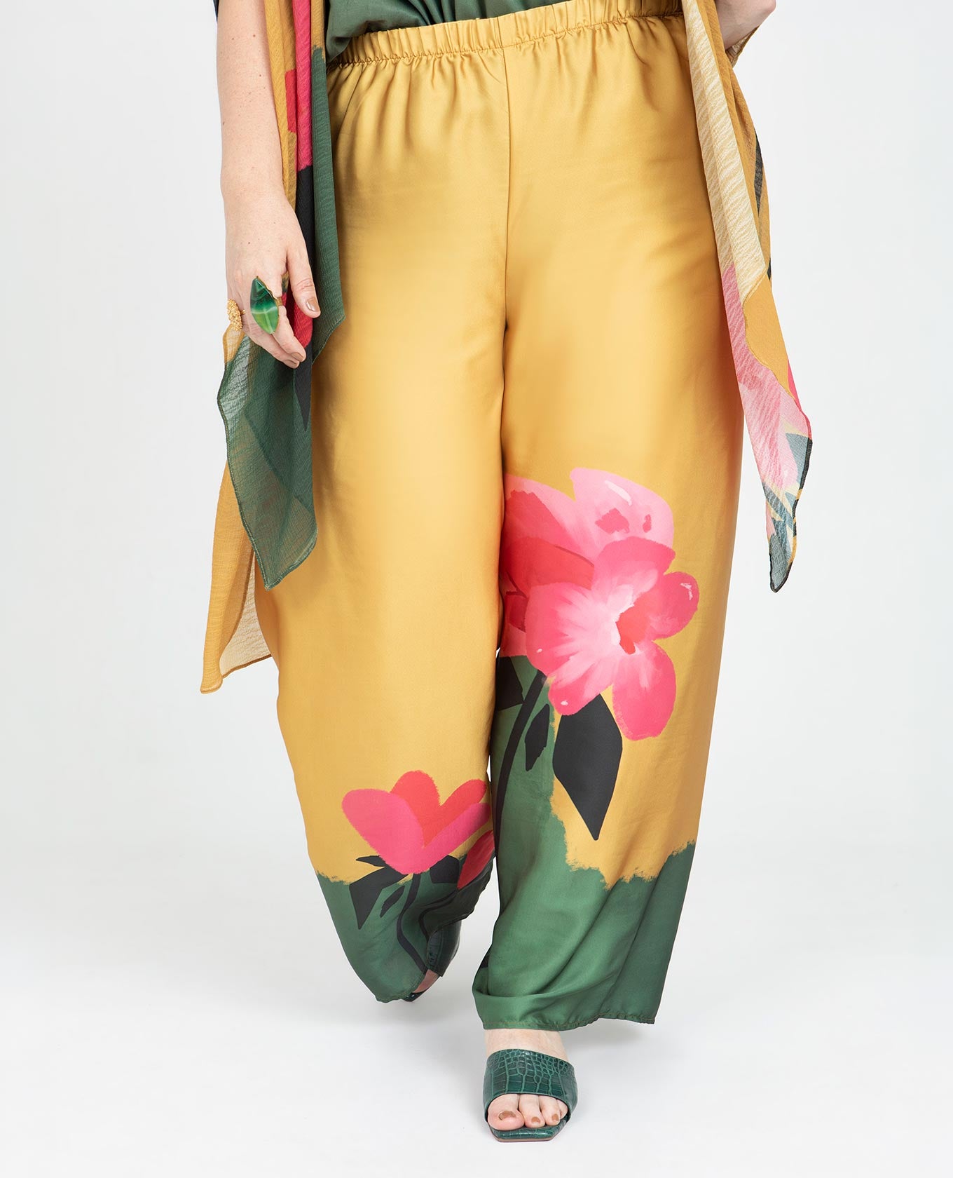 PANTALÓN RECTO TALLAS GRANDES ESTAMPADO EXCLUSIVO CINTURA CON ELÁSTICO