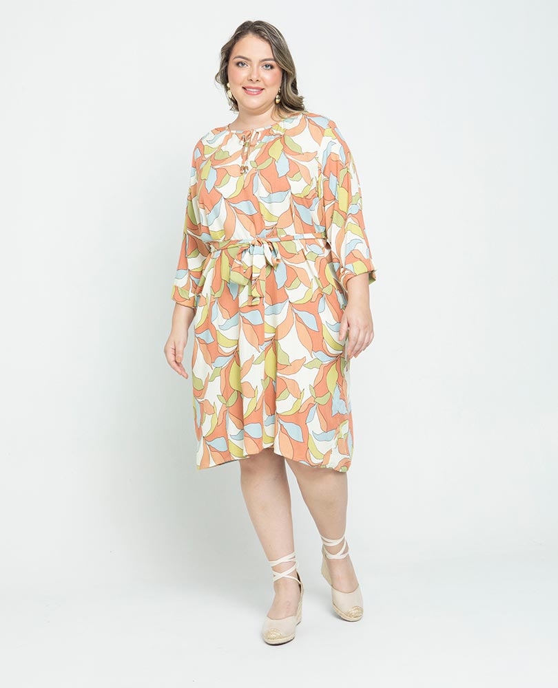 VESTIDO CORTO TALLAS GRANDE ESTAMPADO Adrissa