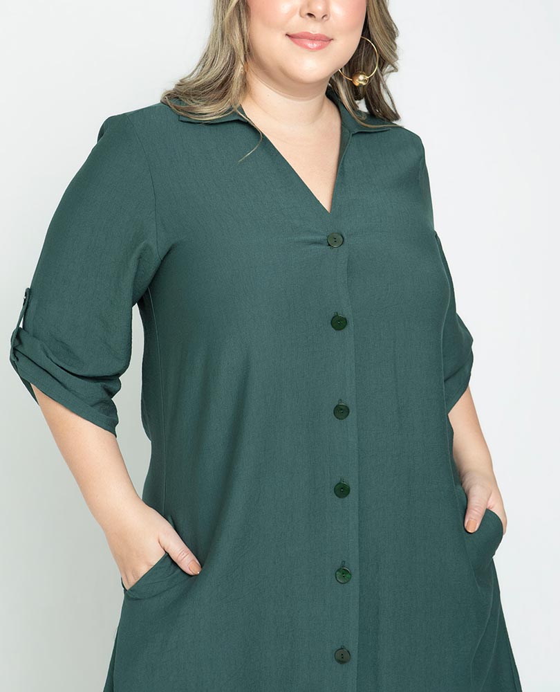 VESTIDO CAMISERO TALLAS GRANDES Adrissa